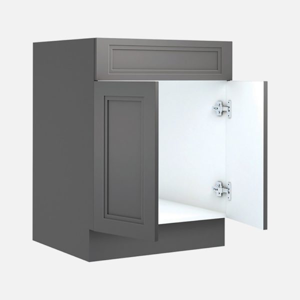 Strattford 24"W x 21"D x 32"H Matte Pewter Bathroom Vanity Cabinet