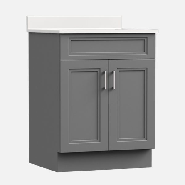 Strattford 24"W x 21"D x 32"H Matte Pewter Bathroom Vanity Cabinet