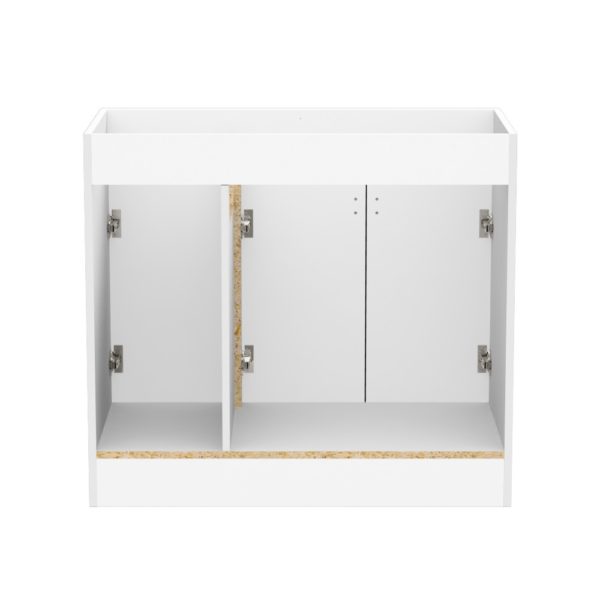 Uptown 37"W x 19"D x 33"H Cotton White Vanity and White Vanity Top with Integrated Sink