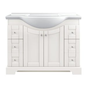 Weigela 41-1/2"W x 19-7/8"D x 33-1/2"H Cotton White Vanity and White Porcelain Vanity top