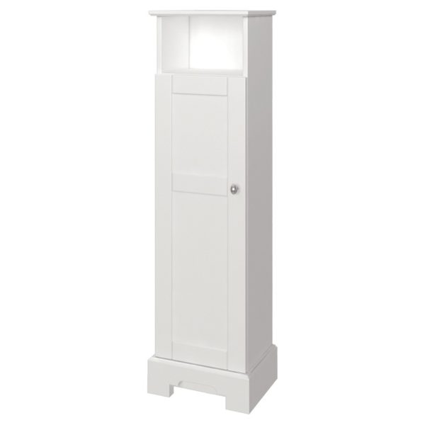 Weigela 13"W x 10-3/8"D x 47-1/8"H Cotton White Linen Cabinet