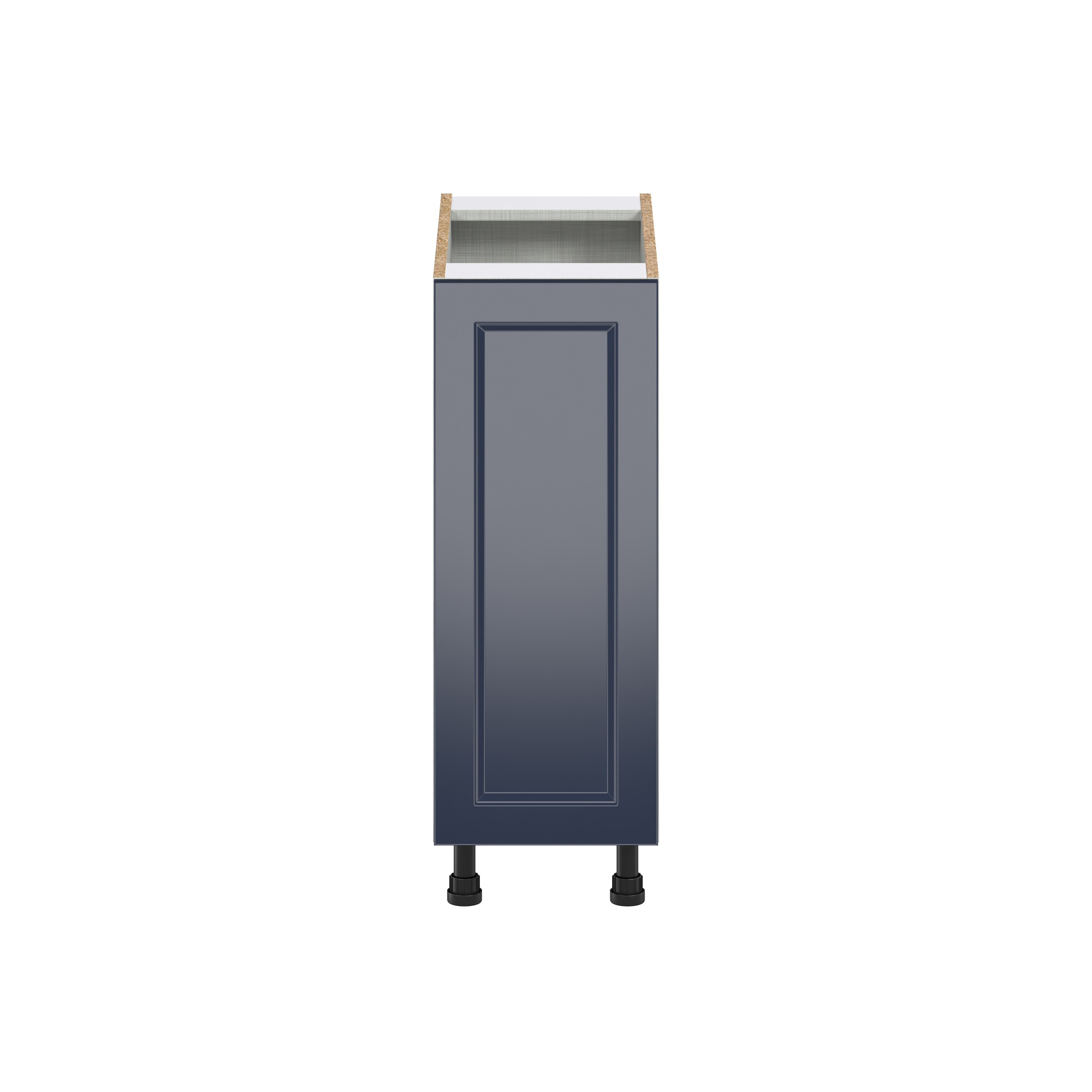 Camellia Painted Midnight Blue Recessed Assembled Full High Door with Pull Out Right Spice Rack Kitchen Cabinet (12 in. W x 34.5 in. H x 24 in. D)