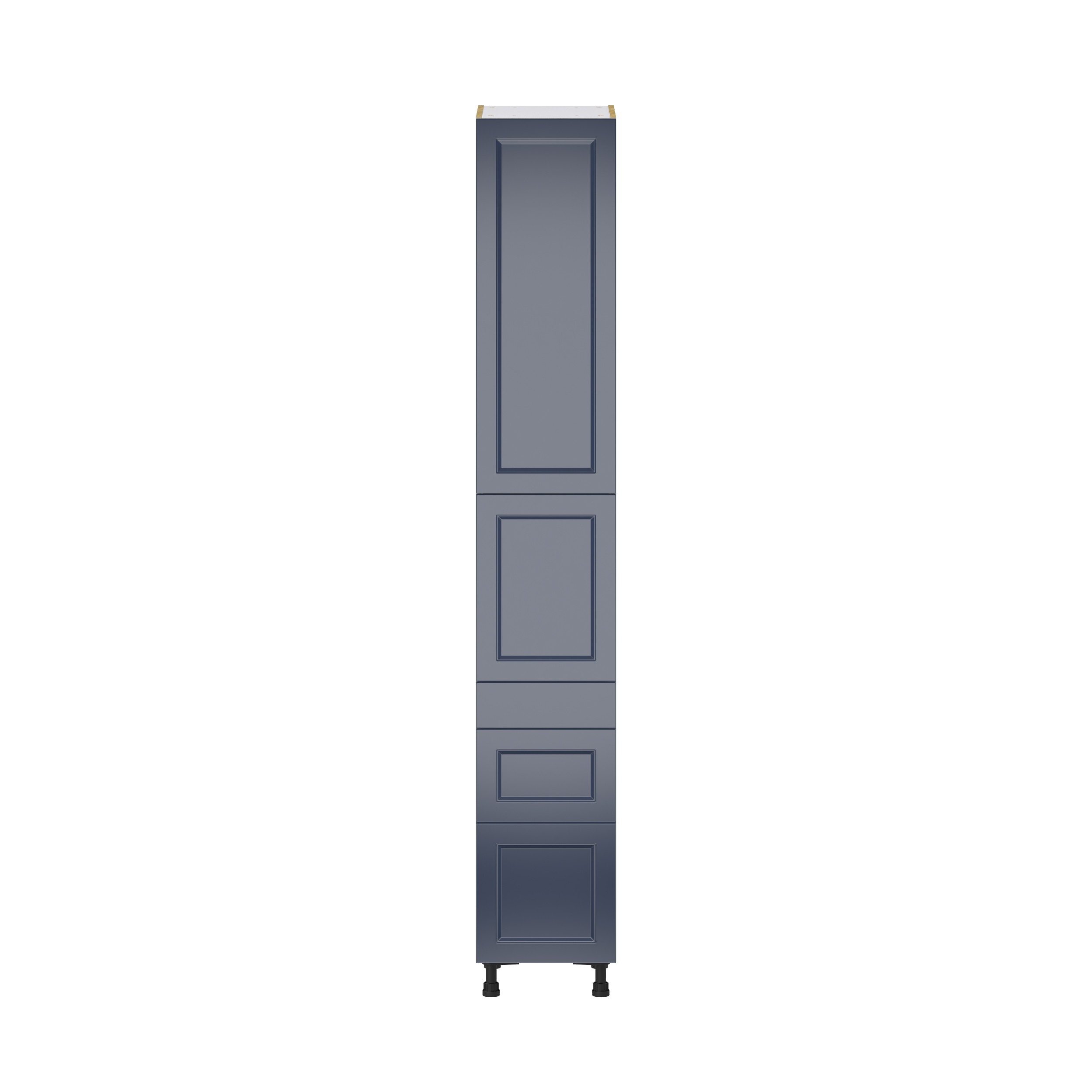 Camellia Painted Midnight Blue Recessed Assembled Pantry Cabinet with 3 Drawers and 2 Inner Drawers (15 in. W x 94.5 in. H x 24 in. D)