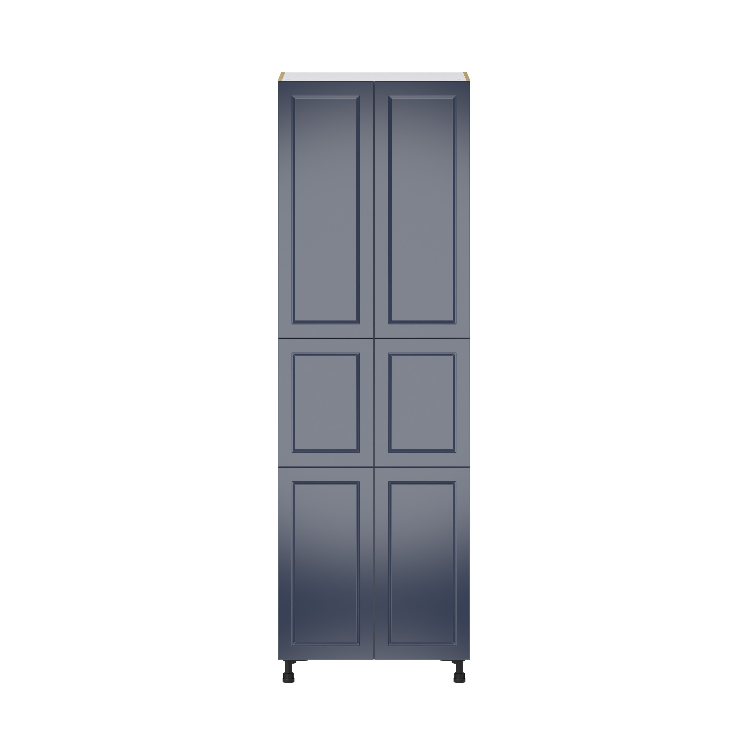 Camellia Painted Midnight Blue Recessed Assembled Pantry Cabinet with 6 Doors and 3 Inner Drawers (30 in. W X 94.5 in. H X 24 in. D)