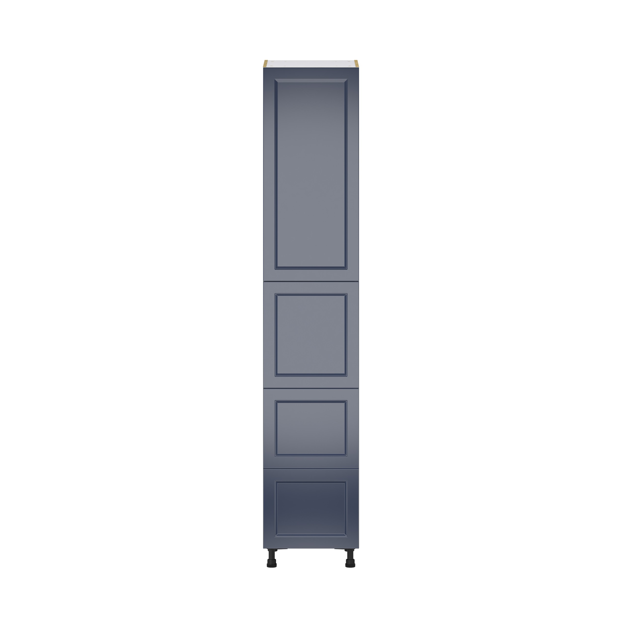 Camellia Painted Midnight Blue Recessed Assembled Pantry Cabinet 1 Doors with 2 Drawers and 2 Inner Drawers (18 in. W X 94.5 in. H X 24 in. D)