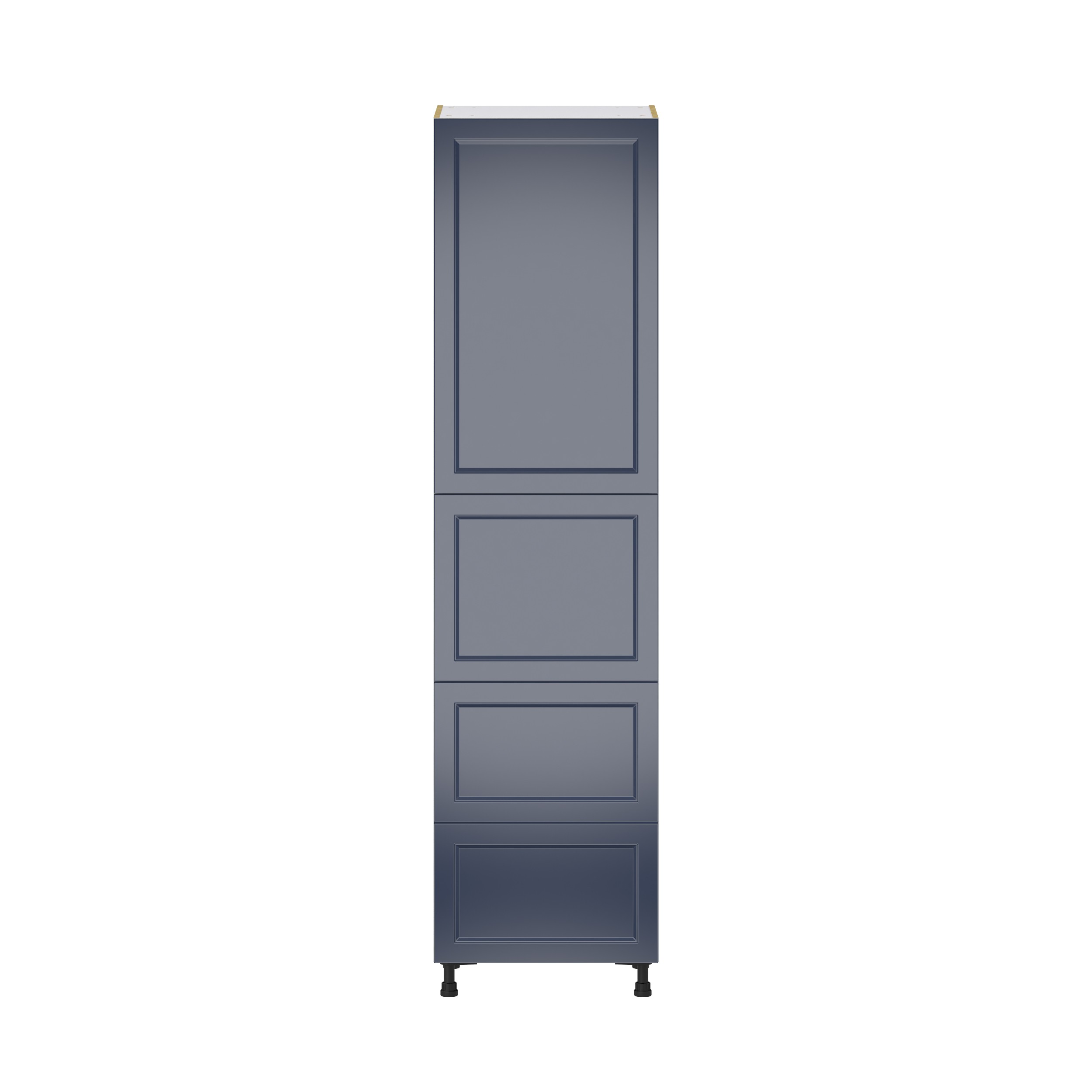 Camellia Painted Midnight Blue Recessed Assembled Pantry Cabinet 1 Doors with 2 Drawers and 2 Inner Drawers (24 in. W X 94.5 in. H X 24 in. D)