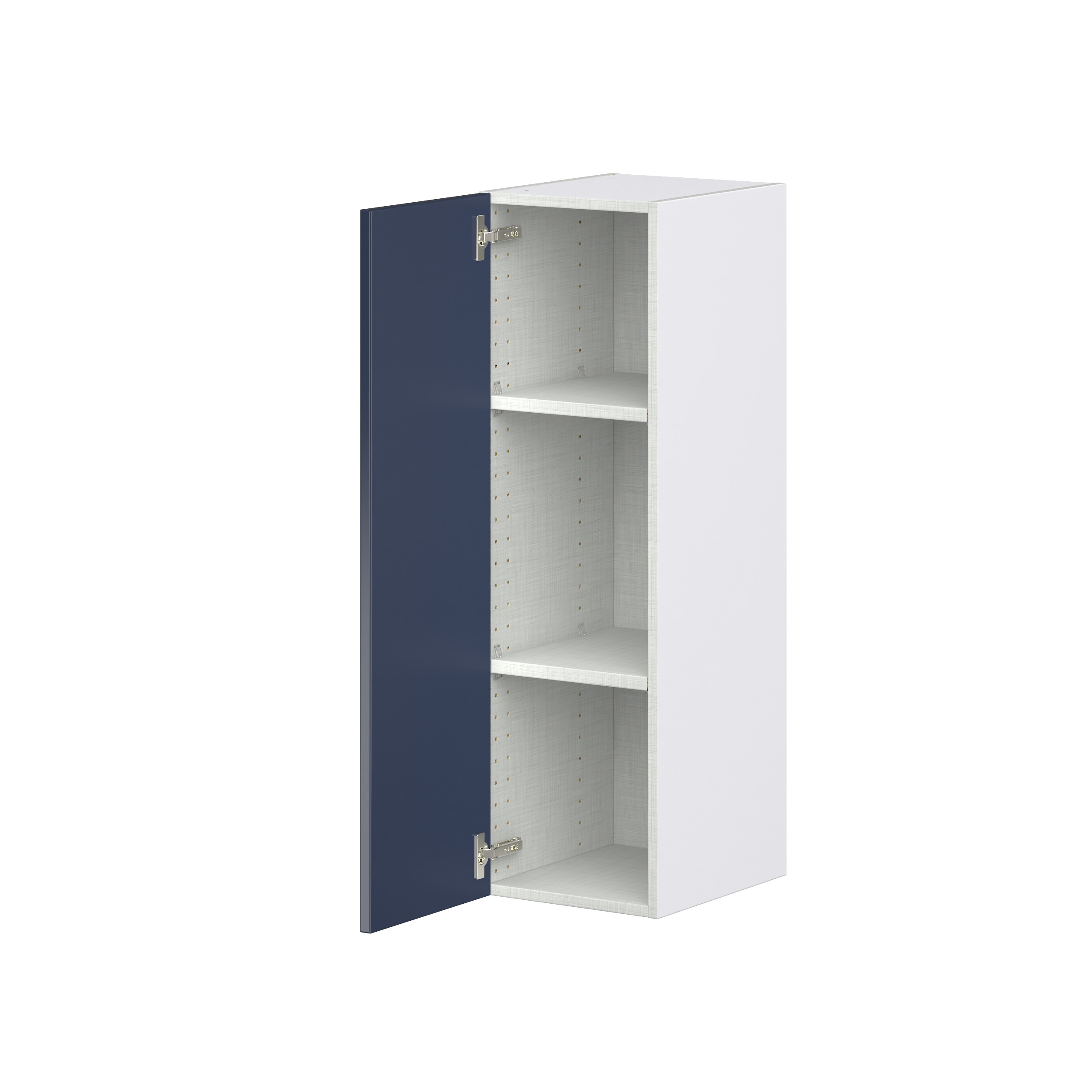 Camellia Painted Midnight Blue Recessed Assembled Wall Cabinet with Full High Door (12 in. W x 40 in. H x 14 in. D)