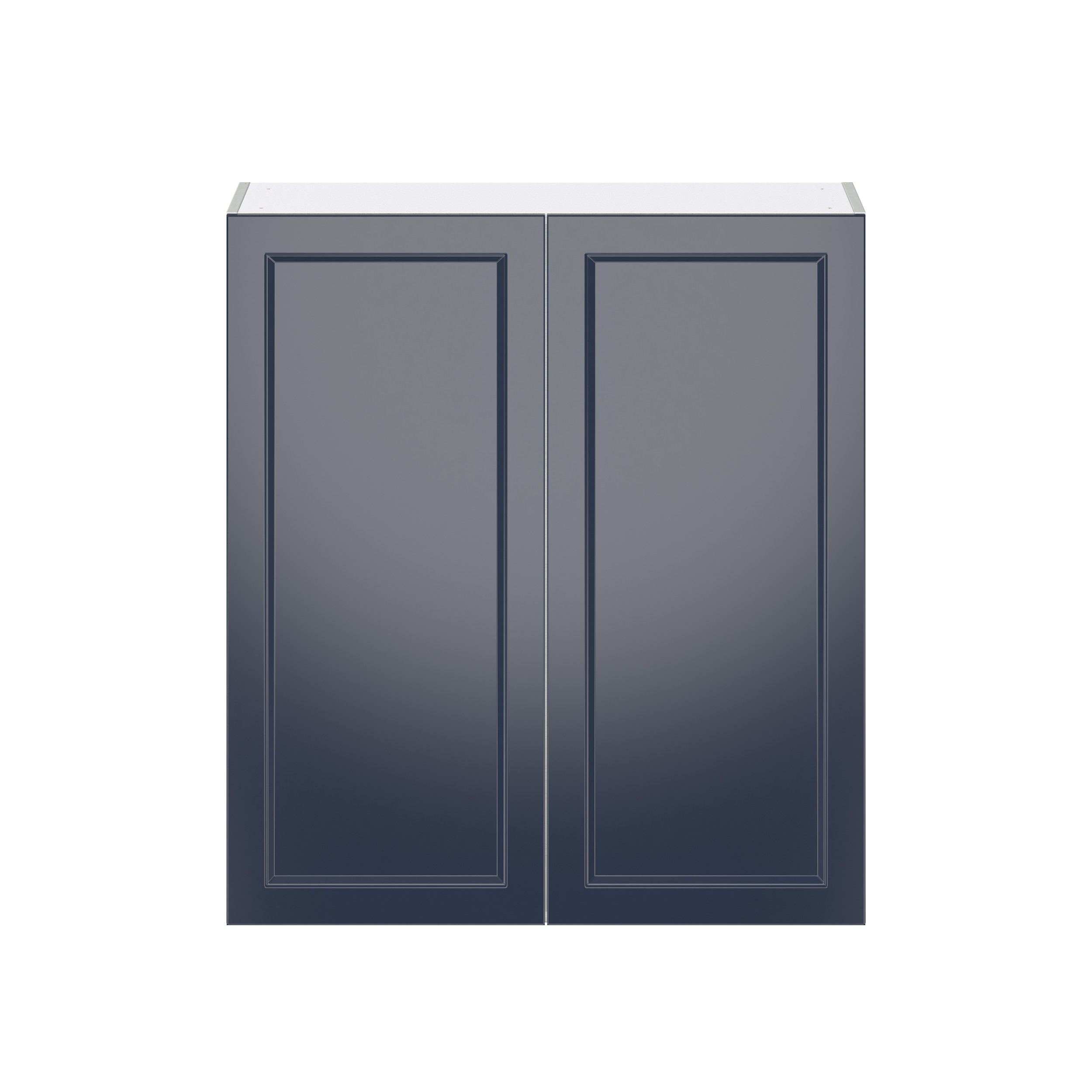 Camellia Painted Midnight Blue Recessed Assembled Wall Cabinet with 2 Full High Doors (36 in. W x 40 in. H x 14 in. D)