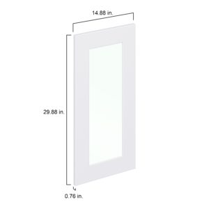 Bright White 15x30x0.75 in. Glass Door