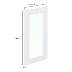 Bright White 18x35x0.75 in. Glass Door