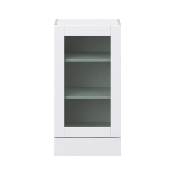 Bright White Assembled Wall  Cabinet with a Glass Door and a 5 in. Drawer (18 in. W x 35 in. H x 14 in. D)