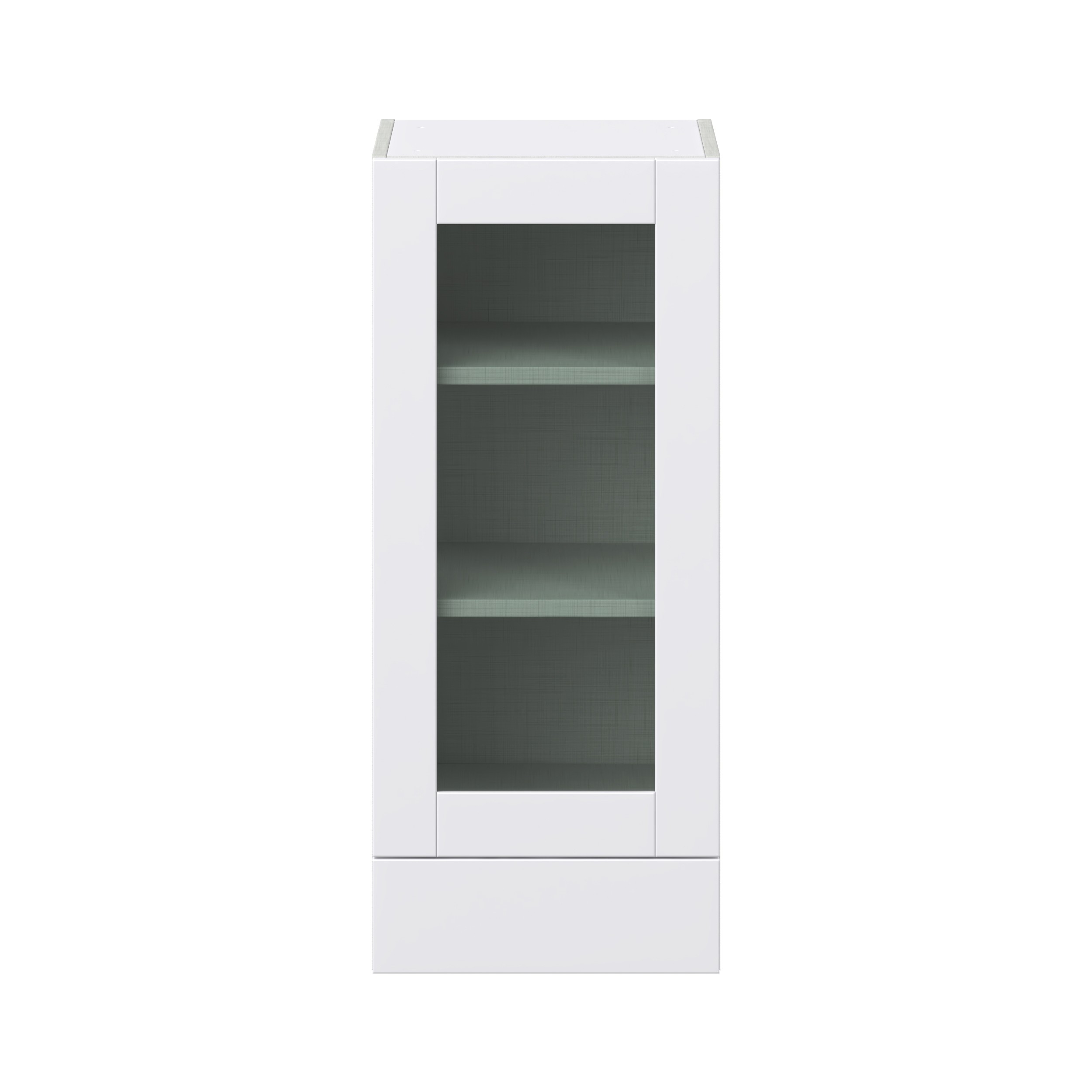 Bright White Assembled Wall  Cabinet with a Glass Door and a 5 in. Drawer (15 in. W x 35 in. H x 14 in. D)