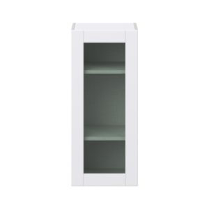 Bright White Assembled Wall  Cabinet with a Full High Glass Door (15 in. W x 35 in. H x 14 in. D)