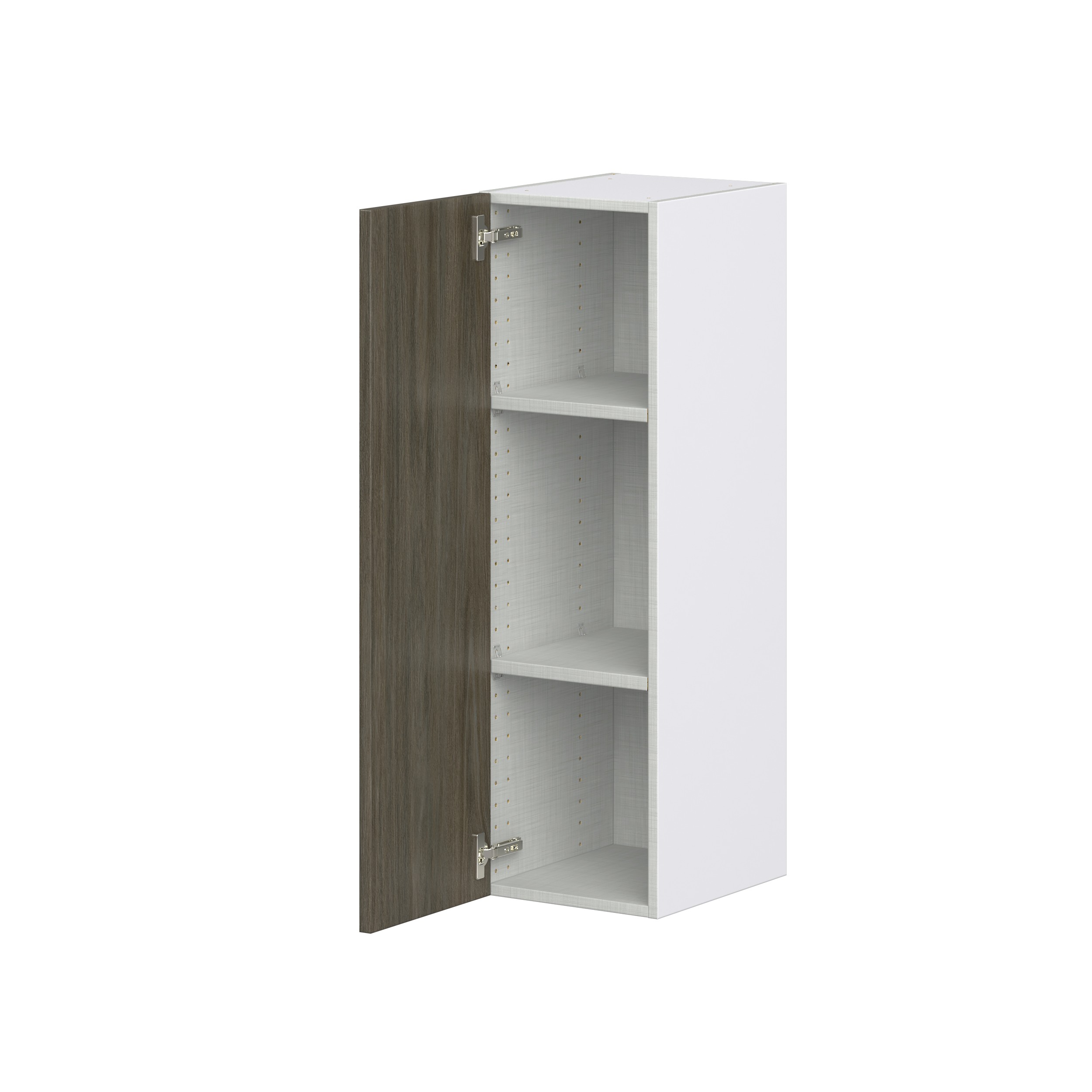 Cordyline Textured Slab Walnut Assembled Wall Cabinet with Full High Door (12 in. W x 40 in. H x 14 in. D)