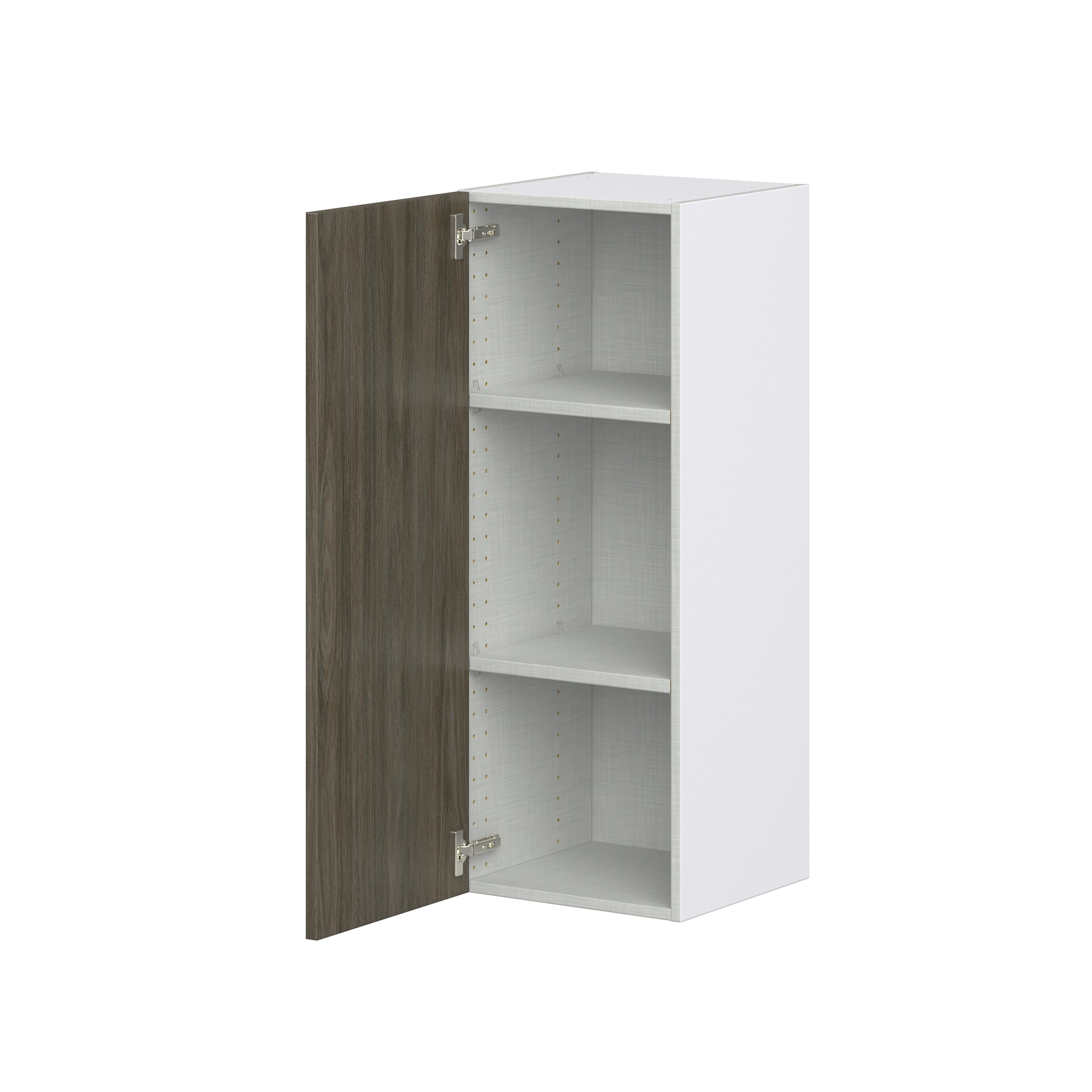 Cordyline Textured Slab Walnut Assembled Wall Cabinet with Full High Door (15 in. W x 40 in. H x 14 in. D)