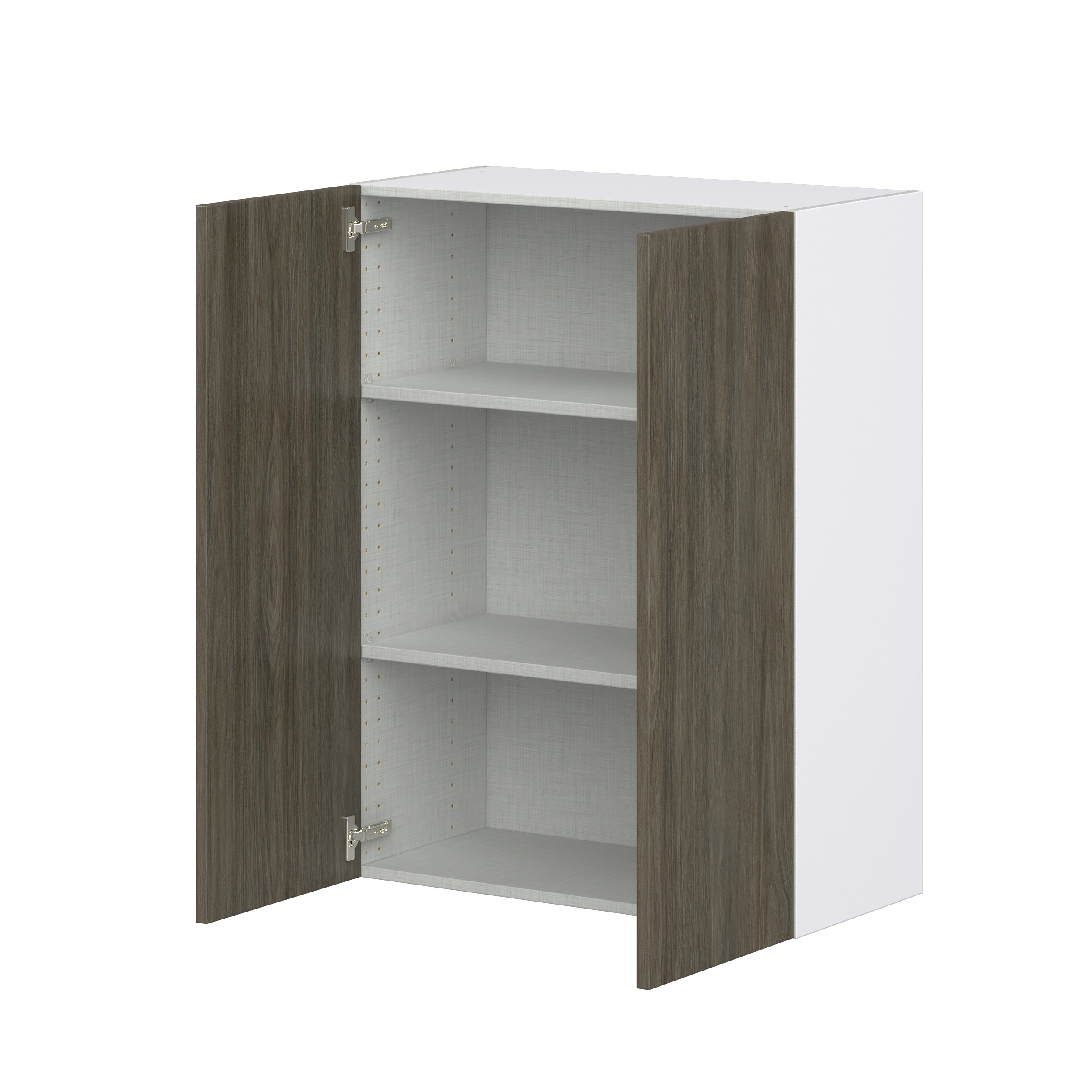 Cordyline Textured Slab Walnut Assembled Wall Cabinet with 2 Full High Doors (30 in. W x 40 in. H x 14 in. D)