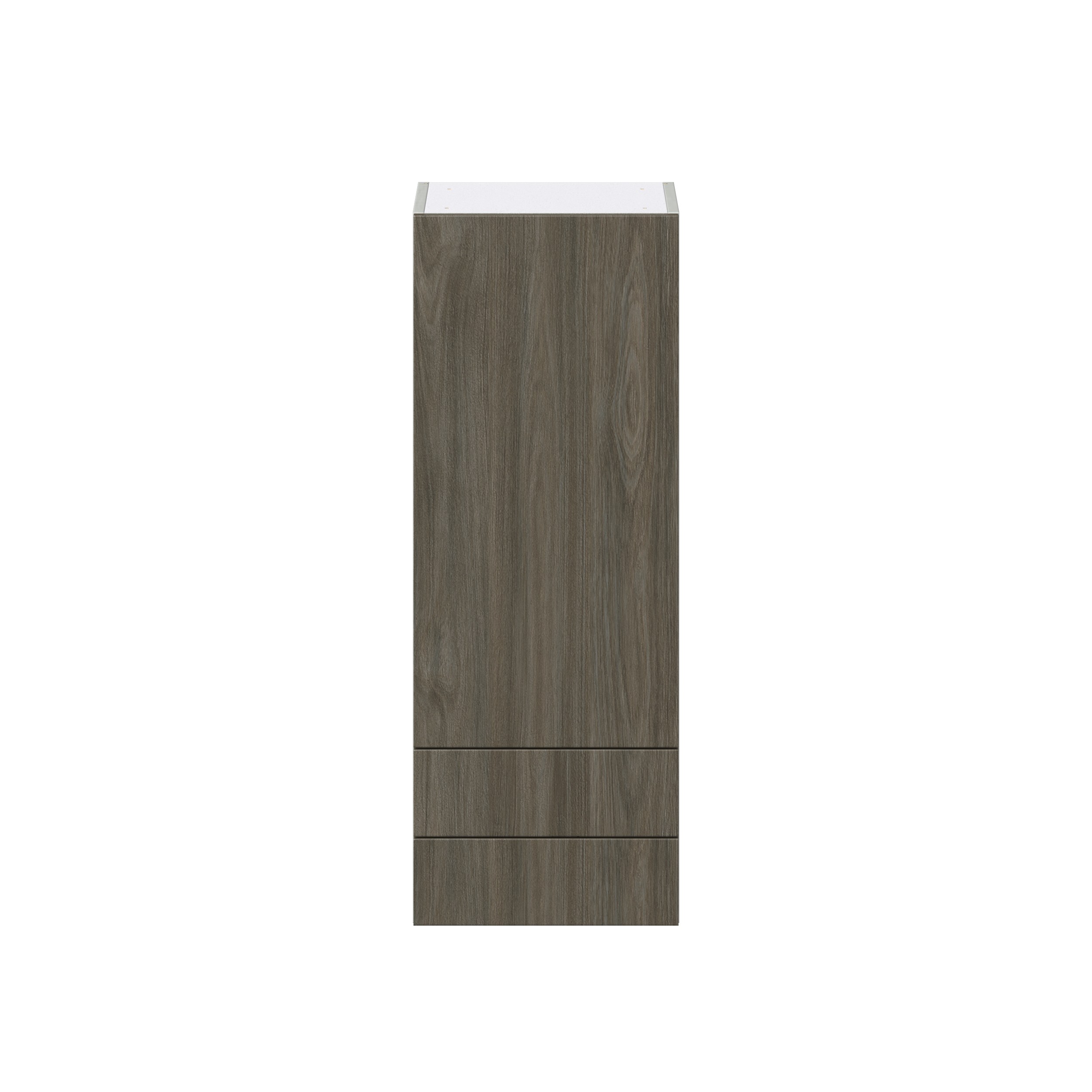 Cordyline Textured Slab Walnut Assembled Wall Cabinet with a Door and Two 5 in. Drawers (15 in. W x 40 in. H x 14 in. D)