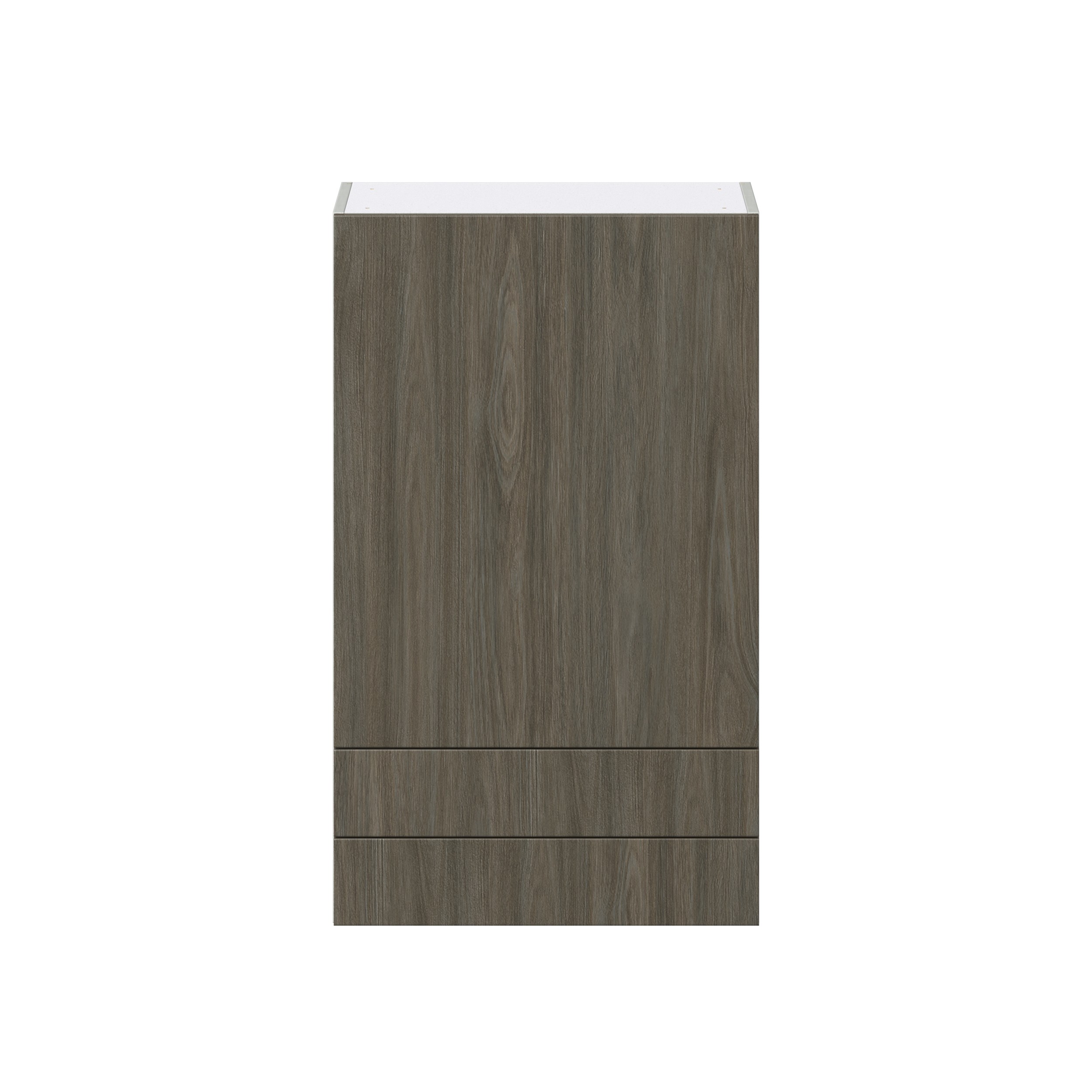 Cordyline Textured Slab Walnut Assembled Wall Cabinet with a Door and Two 5 in. Drawers (24 in. W x 40 in. H x 14 in. D)