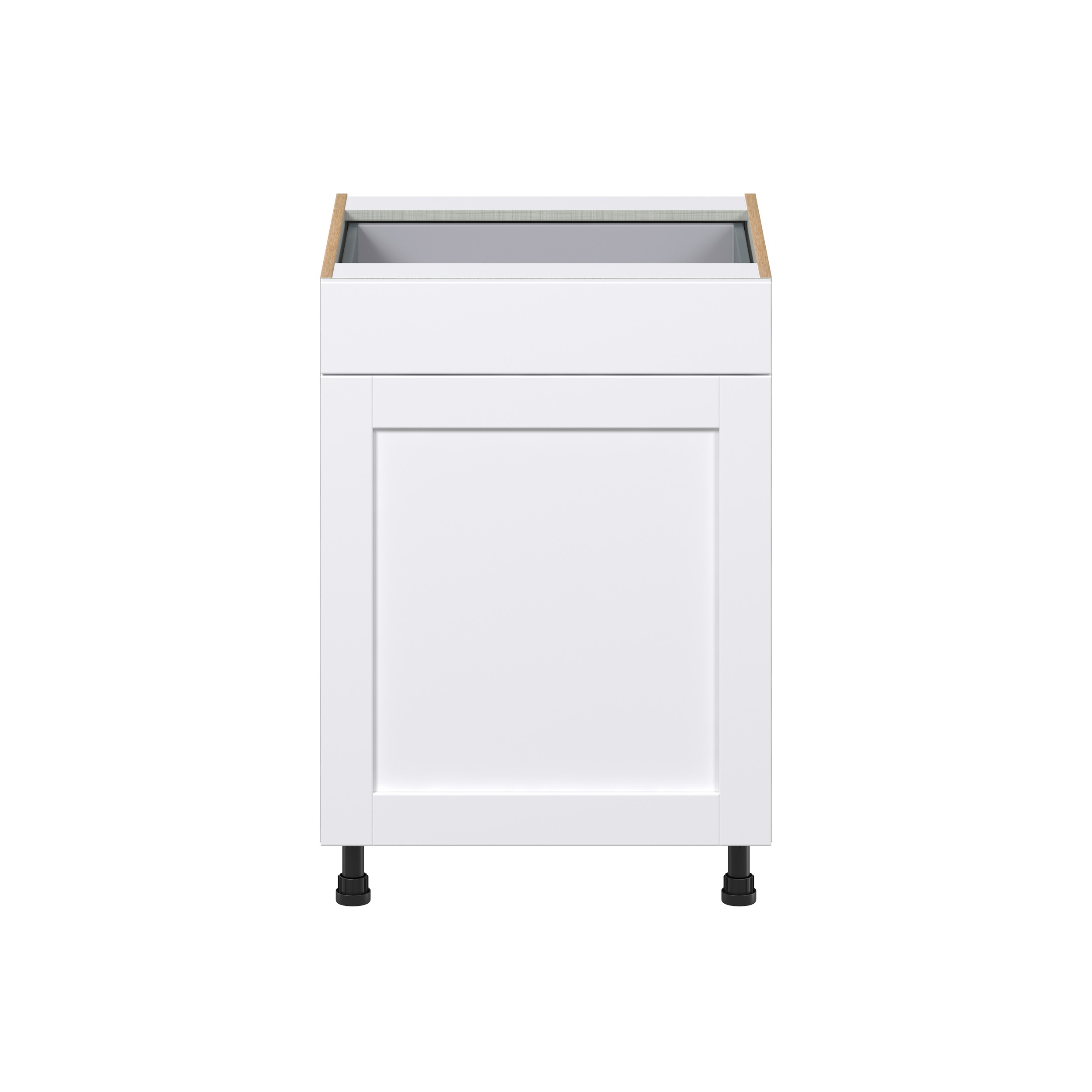 Dahlia Bright White Shaker Assembled with 1 Drawer and Pull Out  3 Waste Bins Kitchen Cabinet (24in. W x 34.5 in. H x 24 in. D)