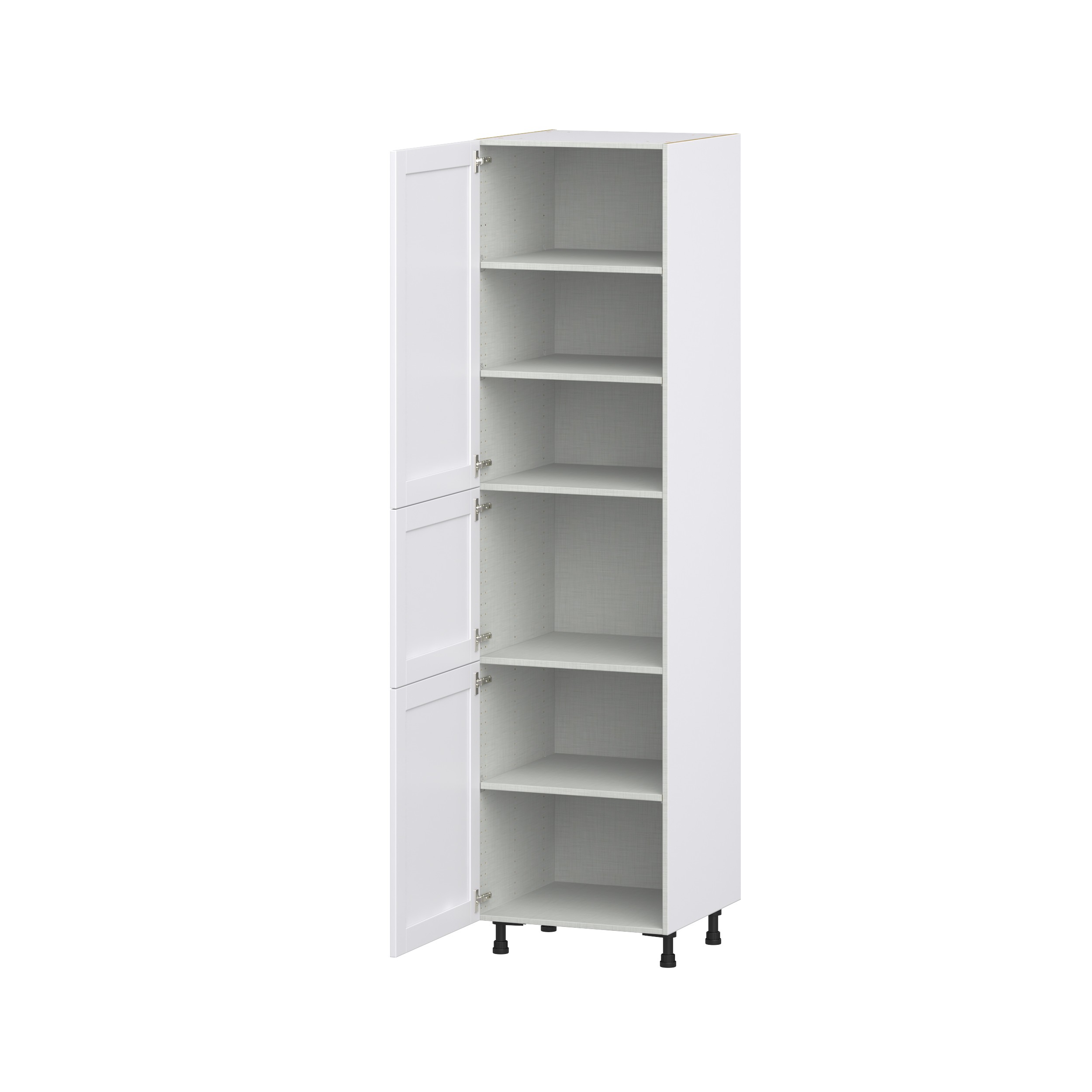 Dahlia Bright White Shaker Assembled Pantry Cabinet with 5 Shelves (24 in. W x 94.5 in. H x 24 in. D)