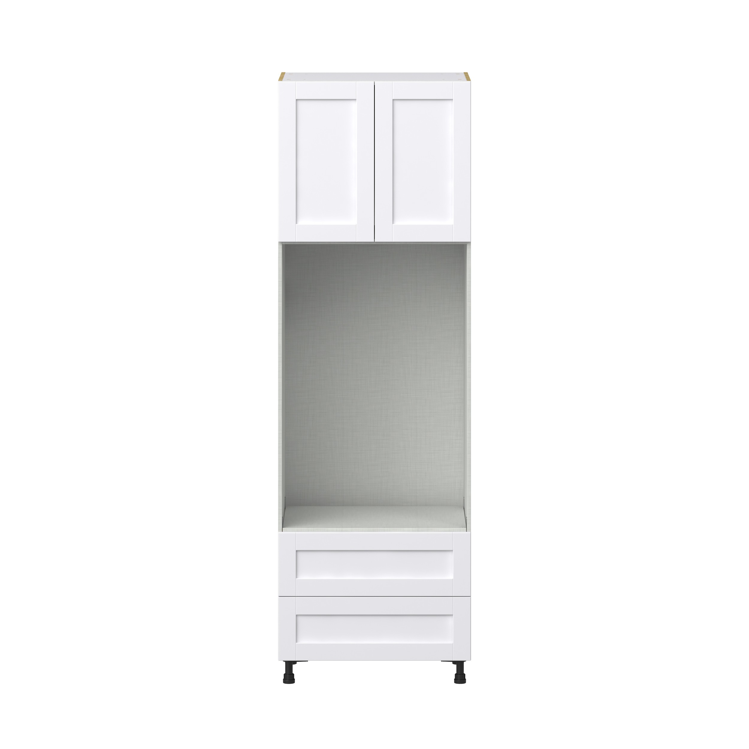 Dahlia Bright White Shaker Assembled Pantry Micro/Oven Combo Cabinet with 2 Drawers (30 in. W x 94.5 in. H x 24 in. D)