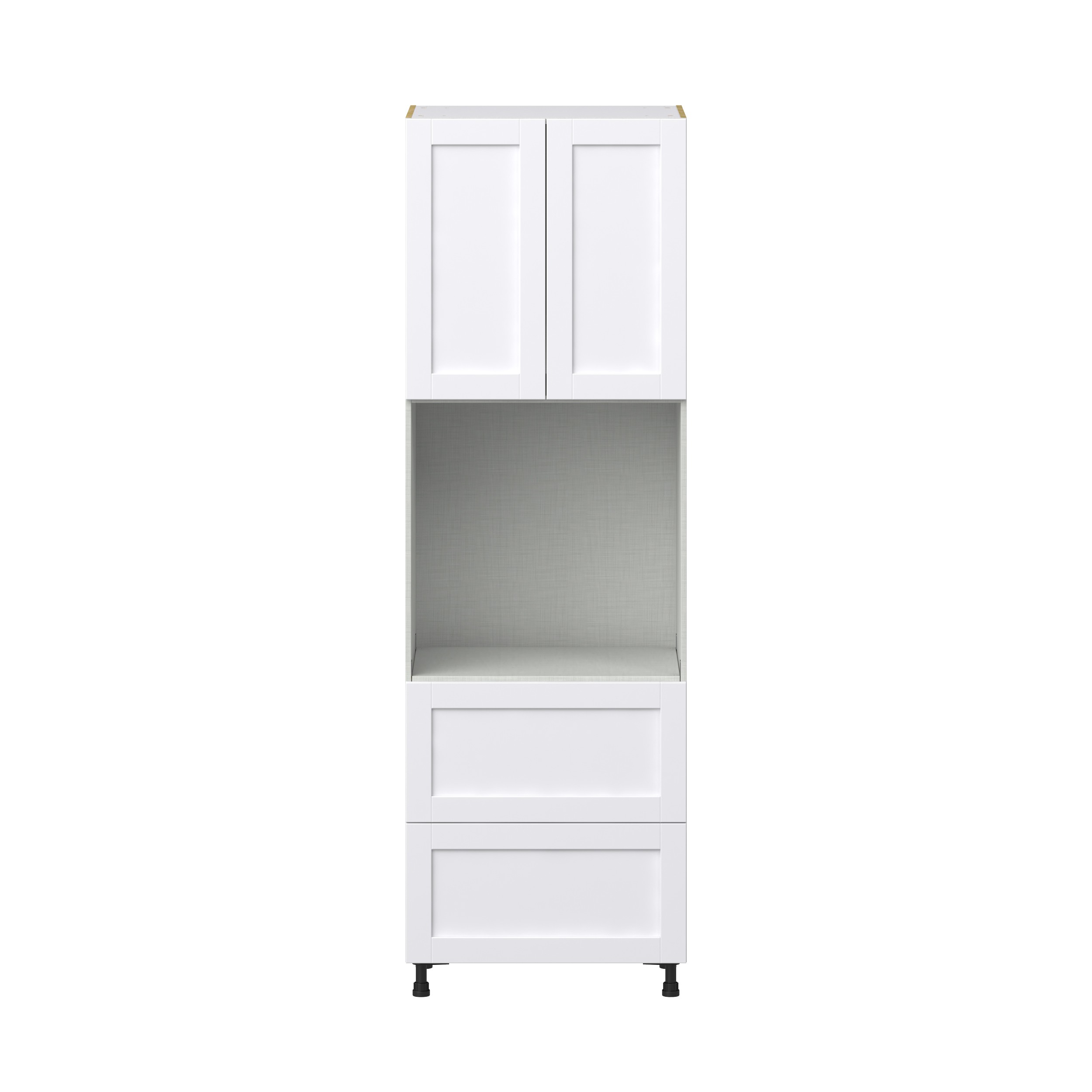 Dahlia Bright White Shaker Assembled Pantry Single Oven Cabinet with 2 Drawer (30 in. W X 94.5 in. H X 24 in. D)