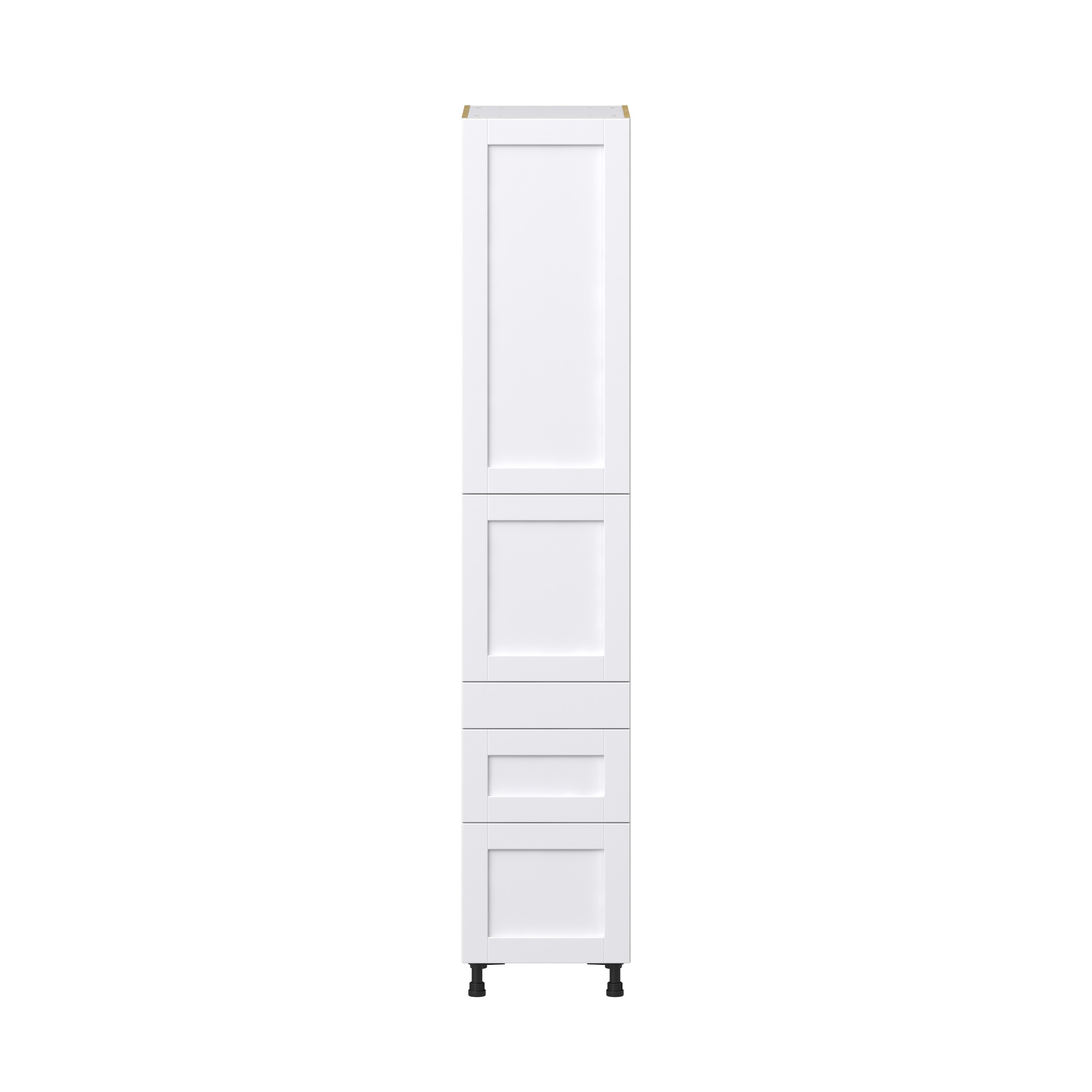 Dahlia Bright White Shaker Assembled Pantry Cabinet with 3 Drawers and 2 Inner Drawers (18 in. W X 94.5 in. H X 24 in. D)