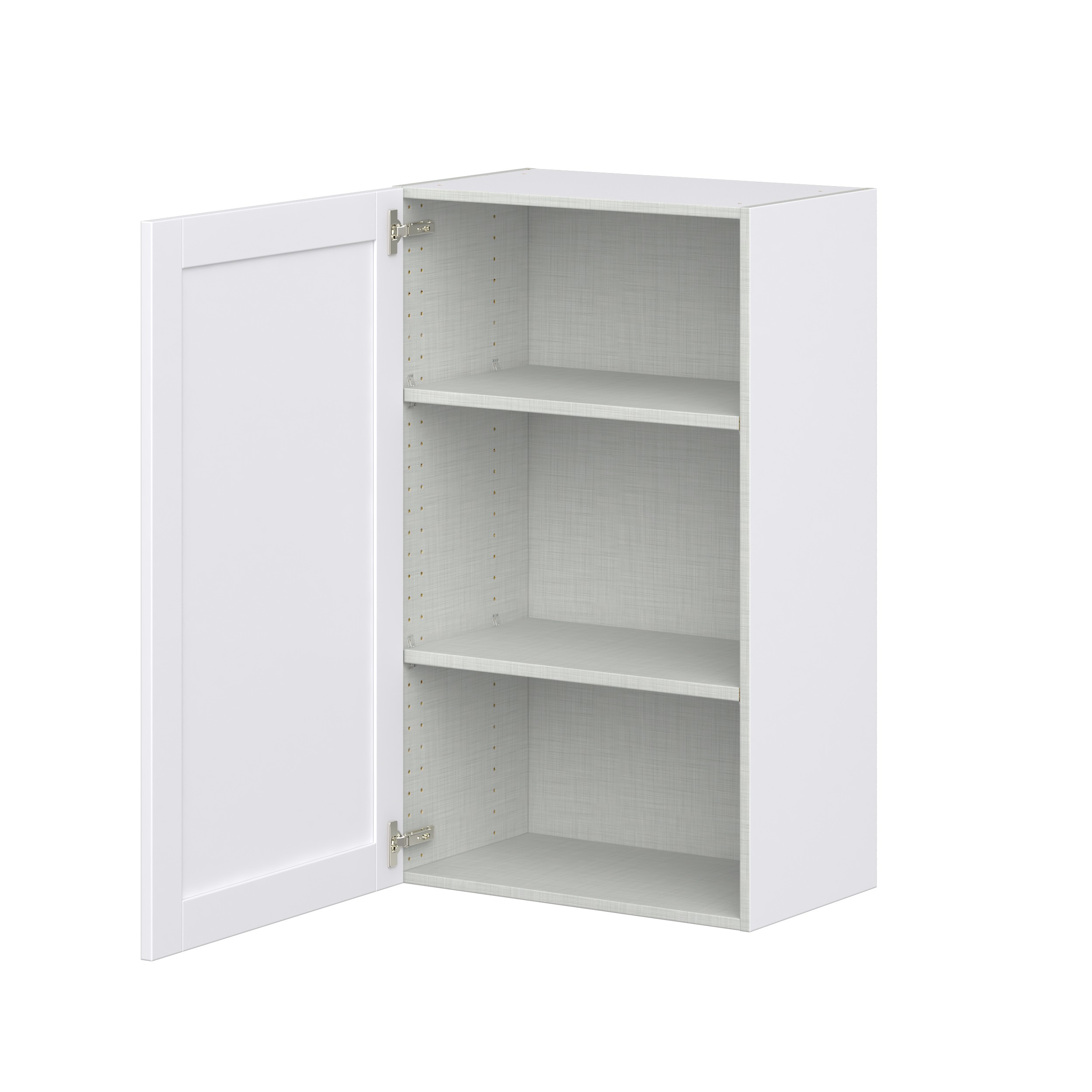 Dahlia Bright White Shaker Assembled Wall Cabinet with Full High Door (24 in. W x 40 in. H x 14 in. D)