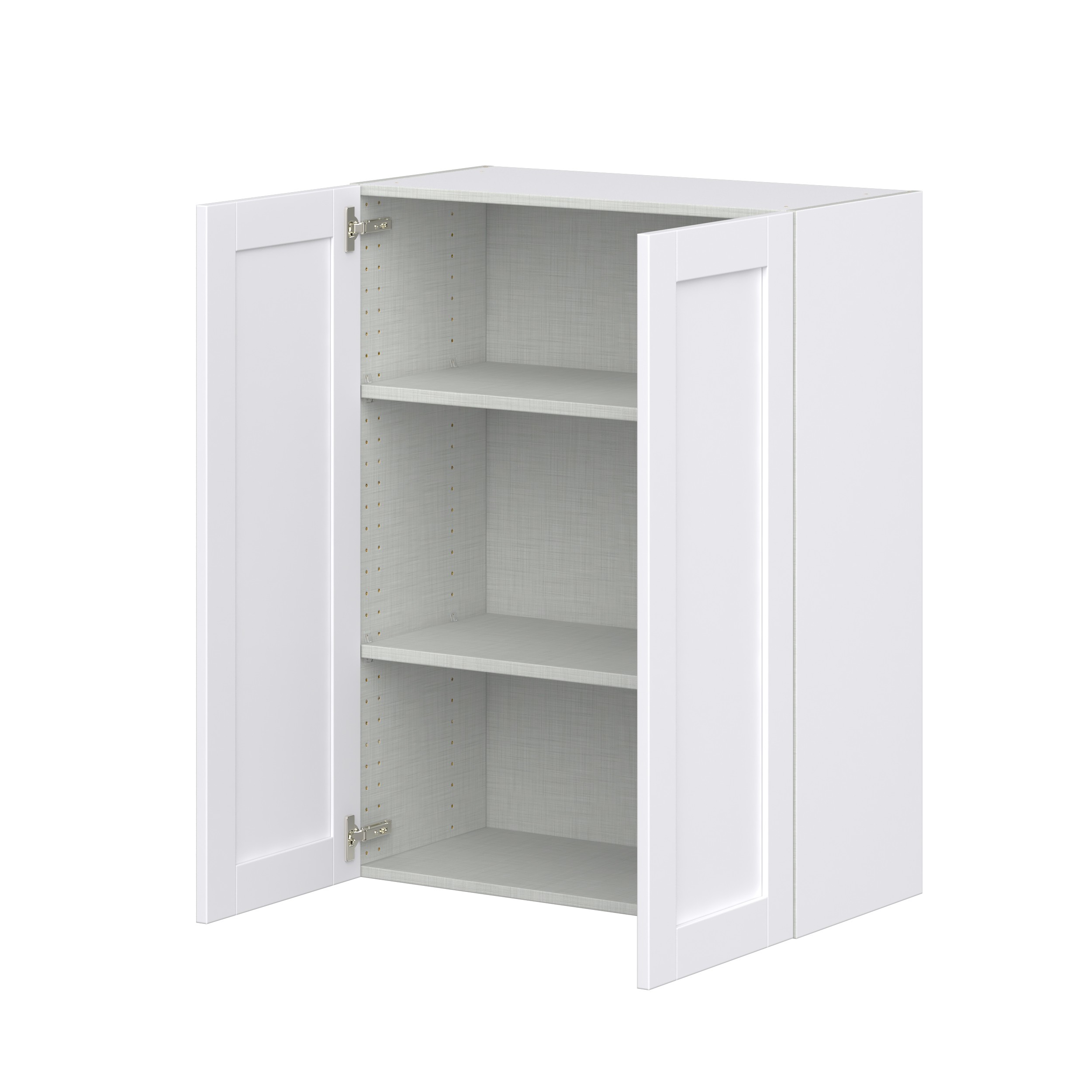 Dahlia Bright White Shaker Assembled Wall Cabinet with 2 Full High Doors (30 in. W x 40 in. H x 14 in. D)