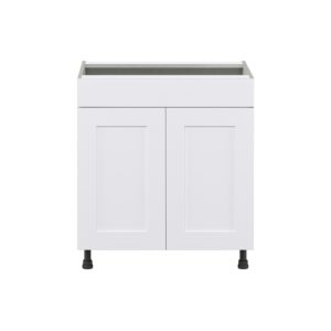 Jasmine Painted Warm White  Shaker Assembled Sink Base Cabinet with 2 Doors and 1 False Front (30 in. W x 34.5 in. H x 24 in. D)