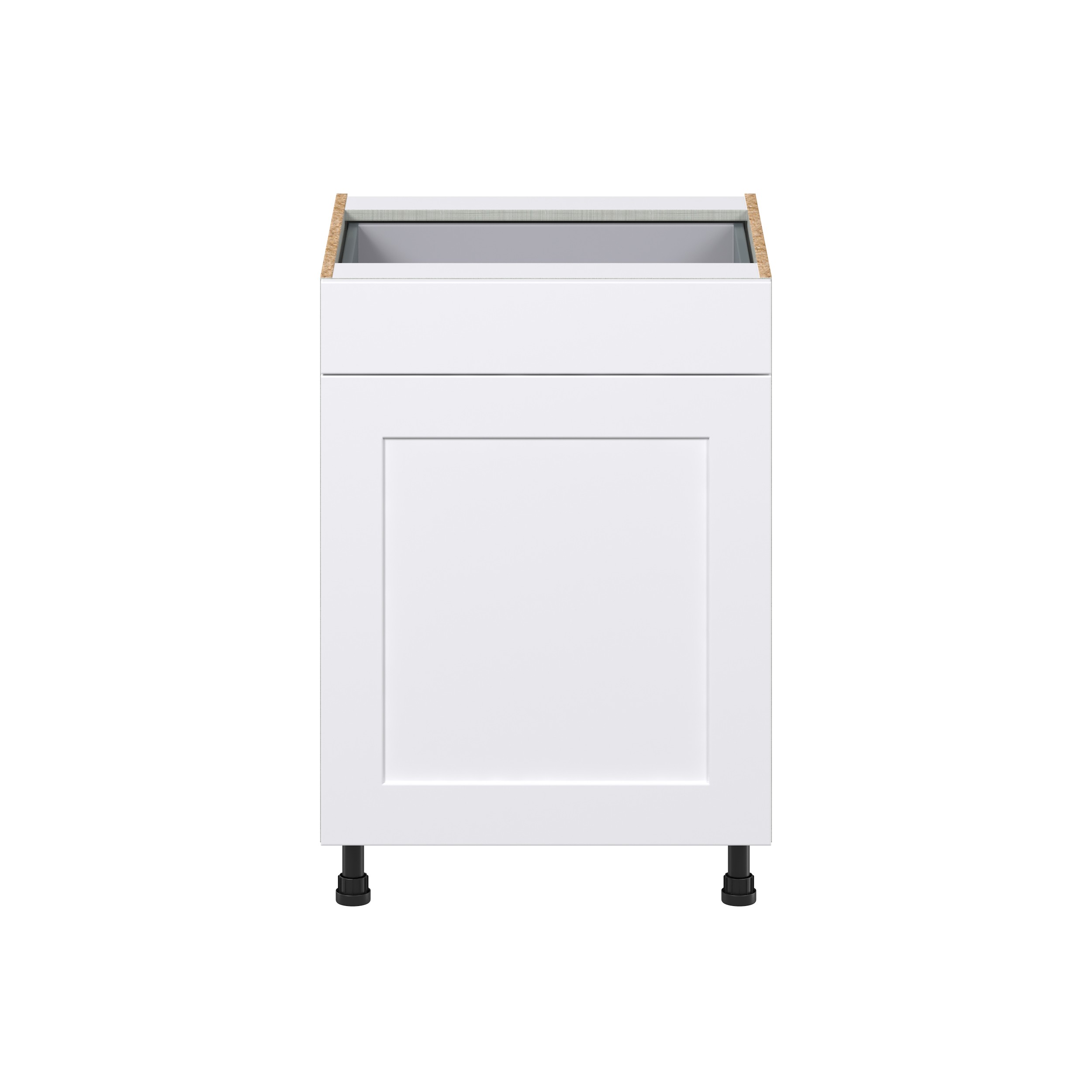 Jasmine Painted Warm White Shaker Assembled with 1 Drawer and Pull Out  3 Waste Bins Kitchen Cabinet (24in. W x 34.5 in. H x 24 in. D)