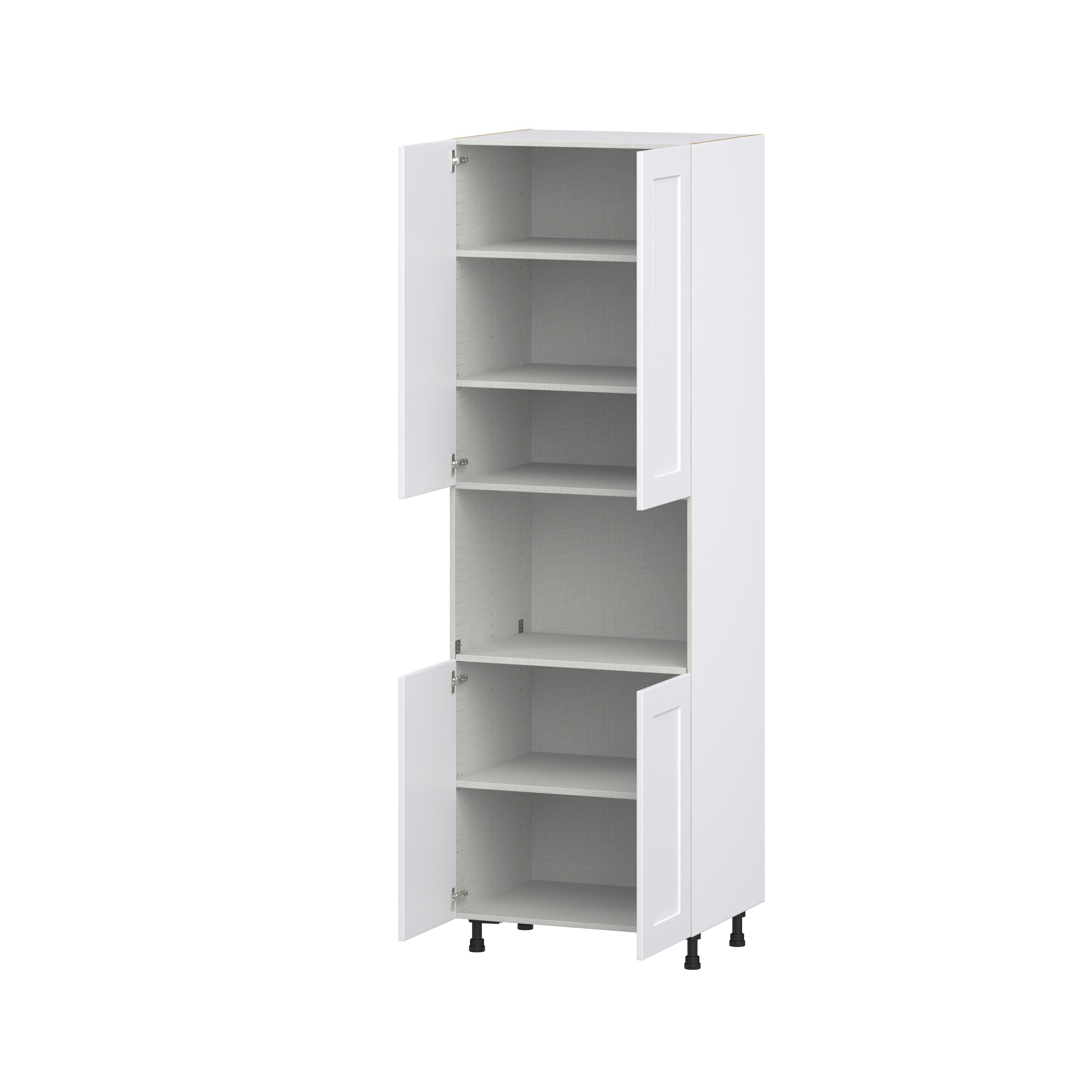 Jasmine Painted Warm White Shaker Assembled Pantry Micro/Oven Cabinet (30 in. W x 94.5 in. H x 24 in. D)