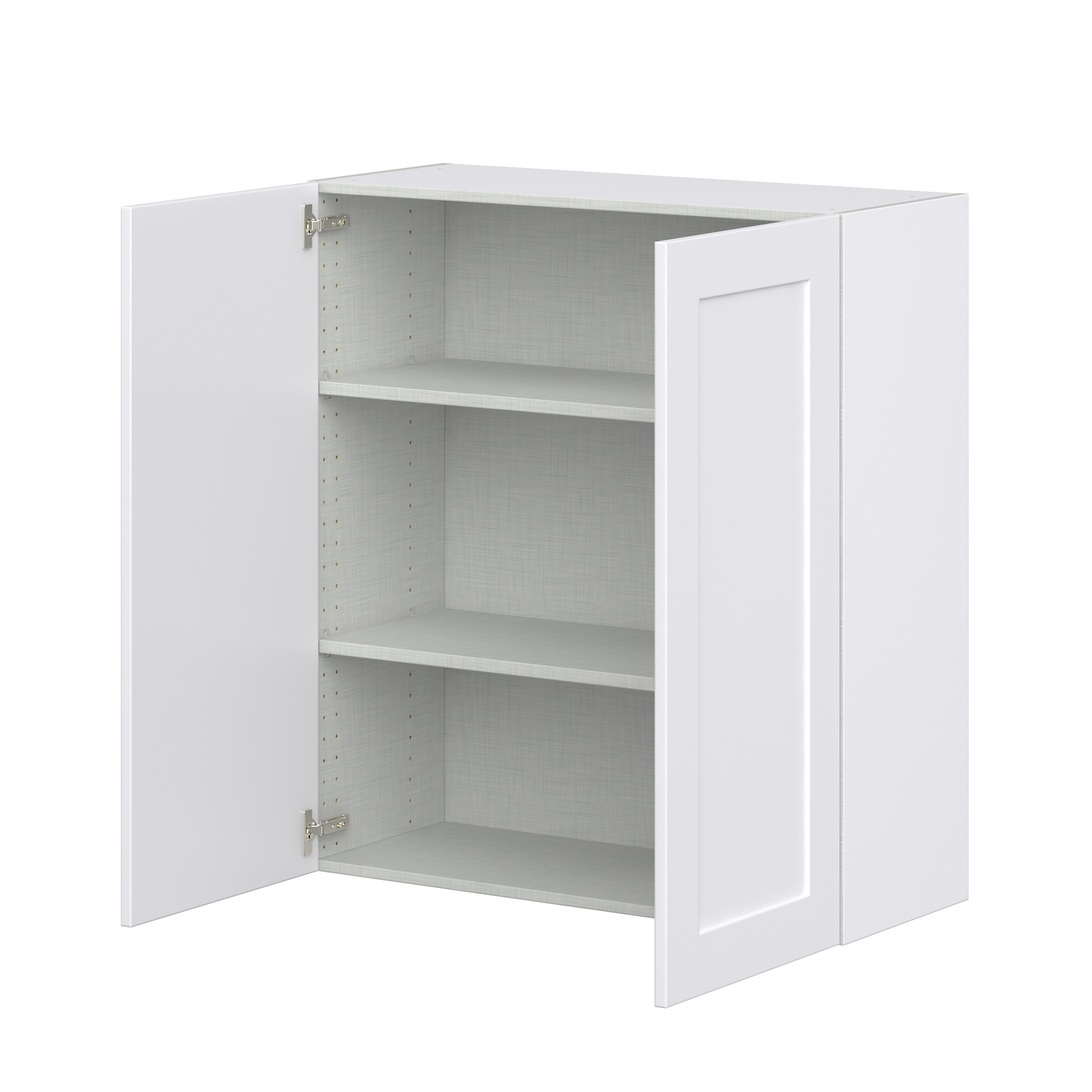 Jasmine Painted Warm White Shaker Assembled Wall Cabinet with 2 Full High Doors (36 in. W x 40 in. H x 14 in. D)