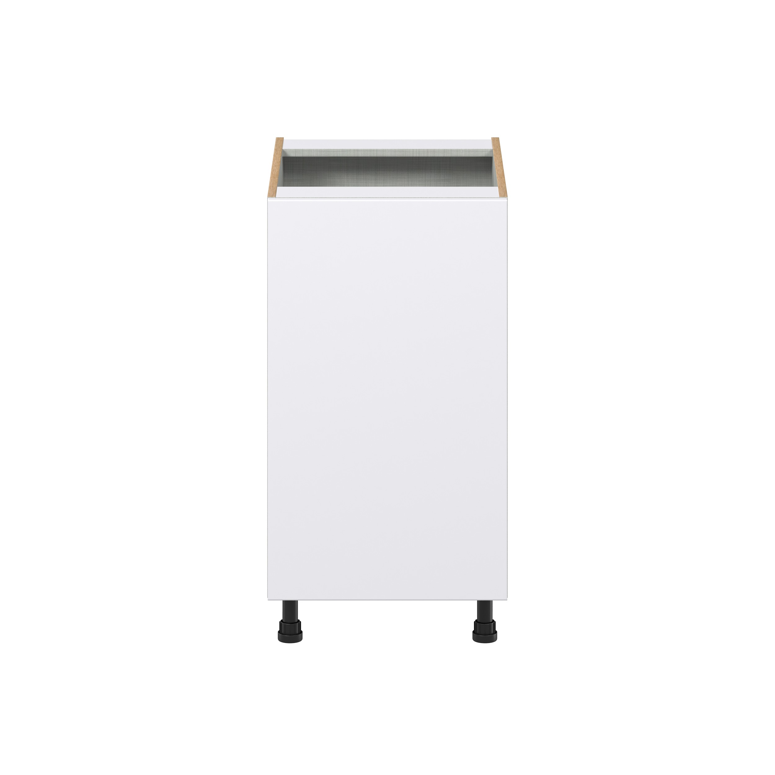 Lily Bright White Slab Assembled Full High Door with 2 Pull Out Waste Bin Kitchen Cabinet (18 in. W x 34.5 in. H x 24 in. D)