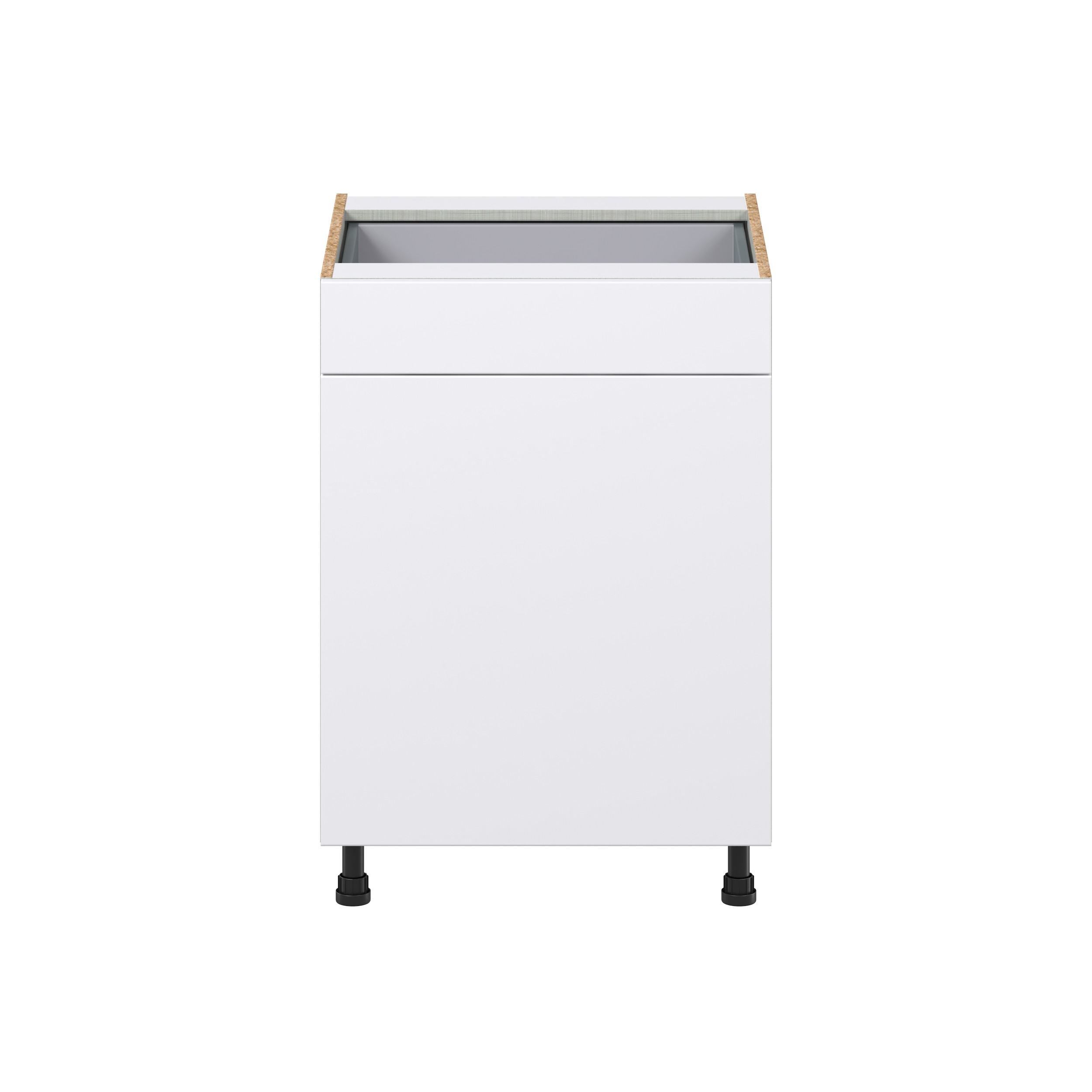 Lily Bright White Slab Assembled with 1 Drawer and Pull Out  3 Waste Bins Kitchen Cabinet (24in. W x 34.5 in. H x 24 in. D)