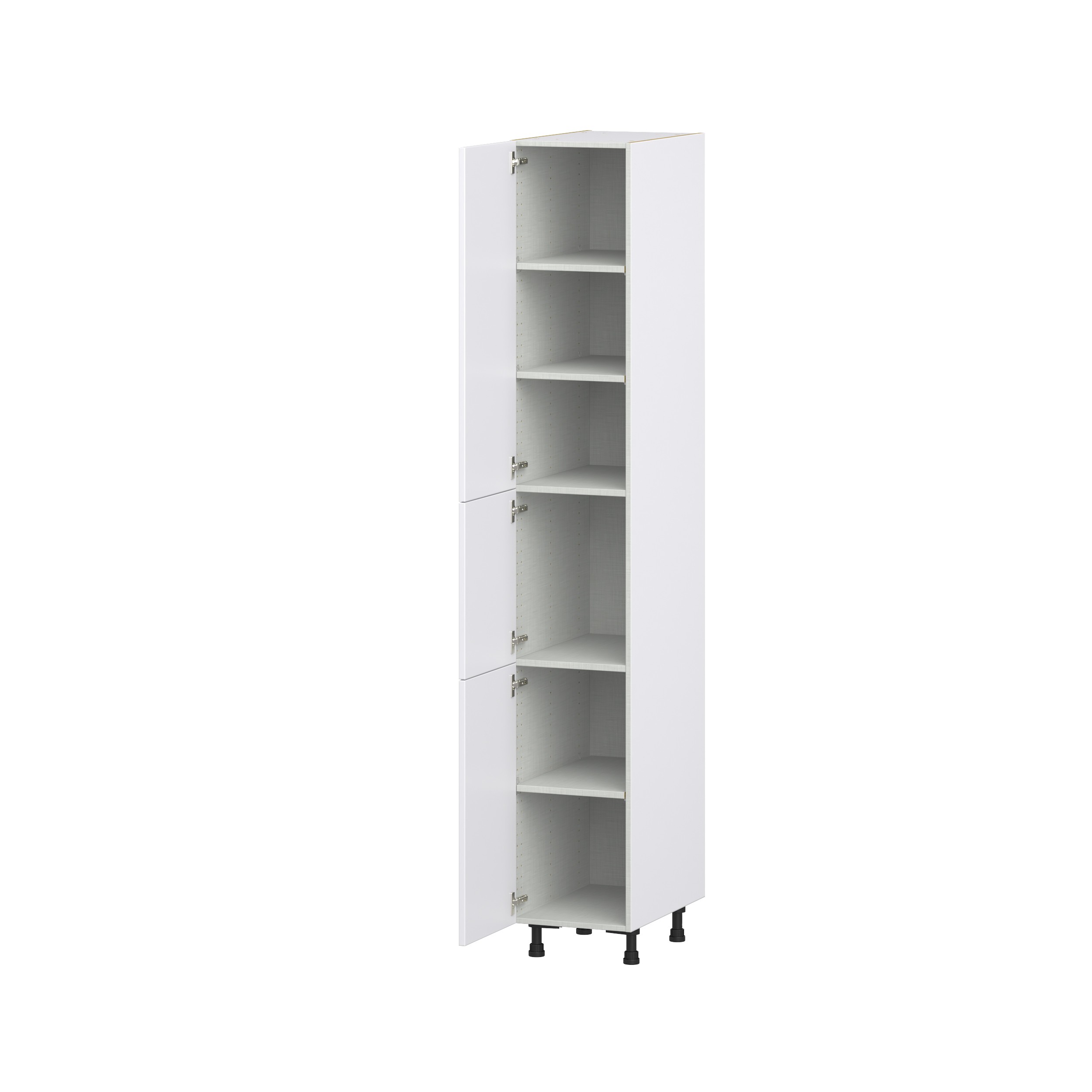 Lily Bright White Slab Assembled Pantry Cabinet with 5 Shelves (15 in. W x 94.5 in. H x 24 in. D)