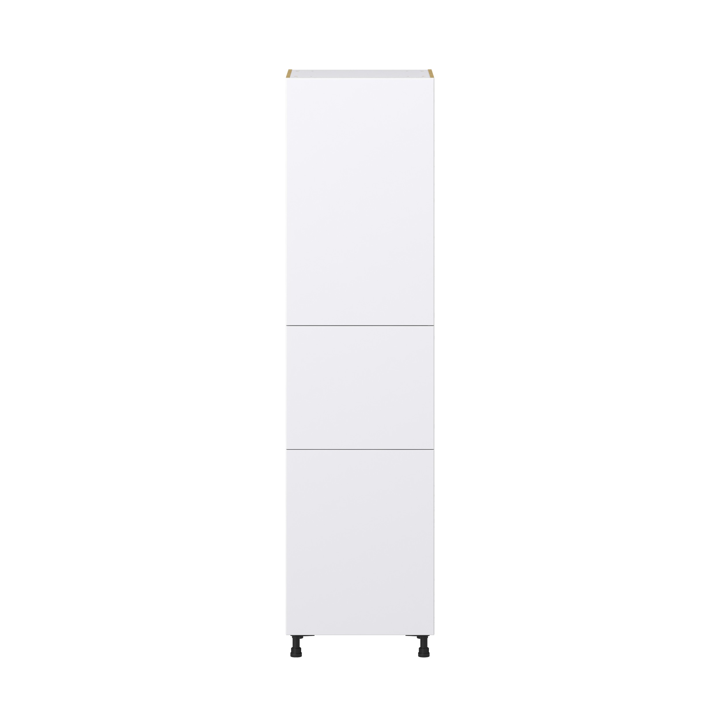 Lily Bright White Slab Assembled Pantry Cabinet with 2 Doors and 3 Inner Drawers (24 in. W X 94.5 in. H X 24 in. D)