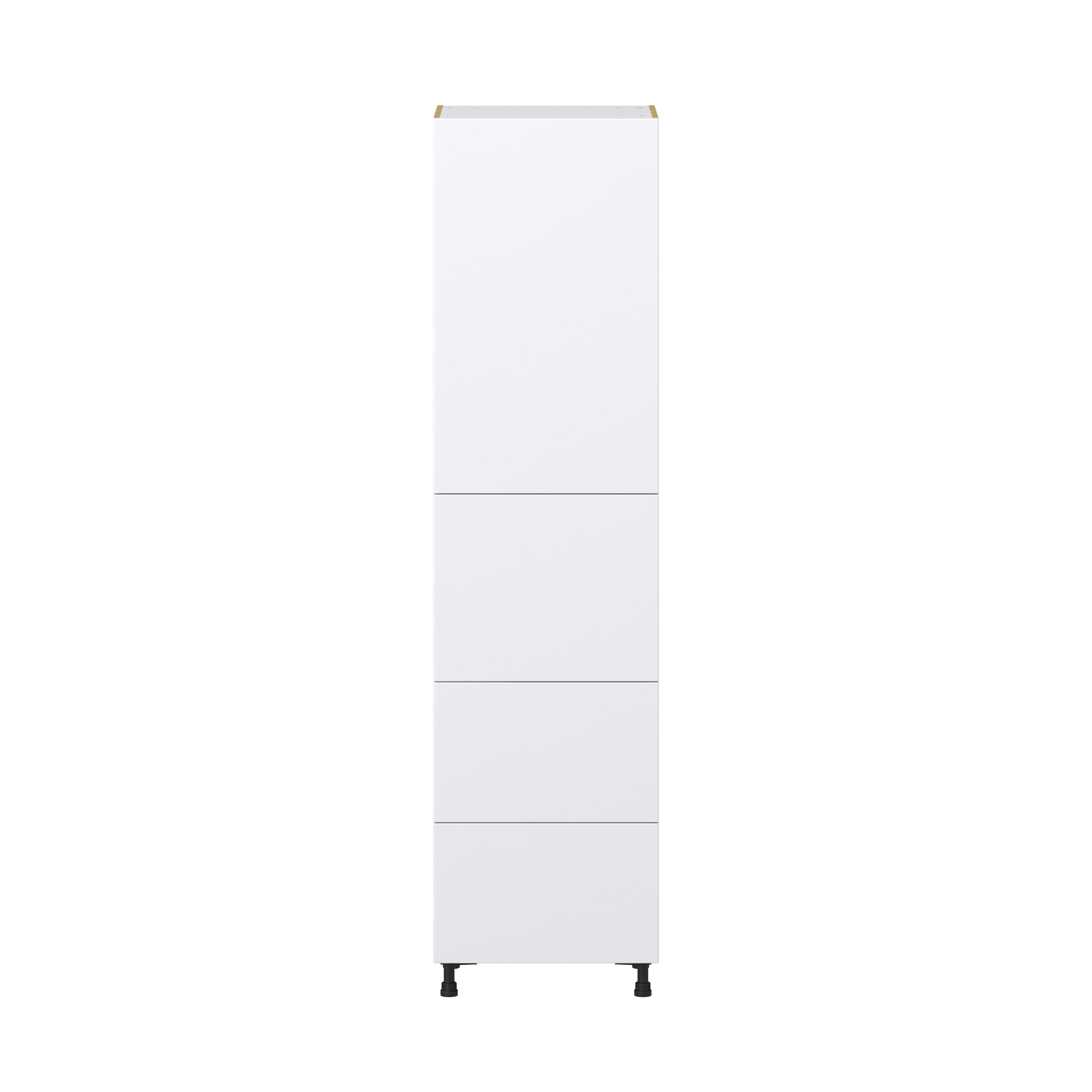 Lily Bright White Slab Assembled Pantry Cabinet 1 Doors with 2 Drawers and 2 Inner Drawers (24 in. W X 94.5 in. H X 24 in. D)