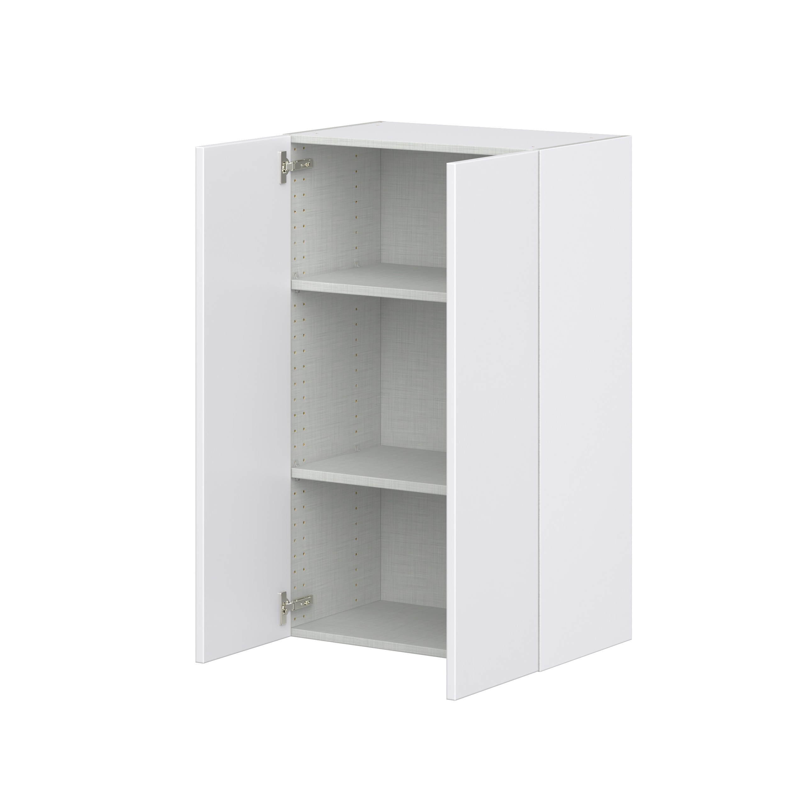 Lily Bright White Slab Assembled Wall Cabinet with 2 Full High Doors (24 in. W x 40 in. H x 14 in. D)