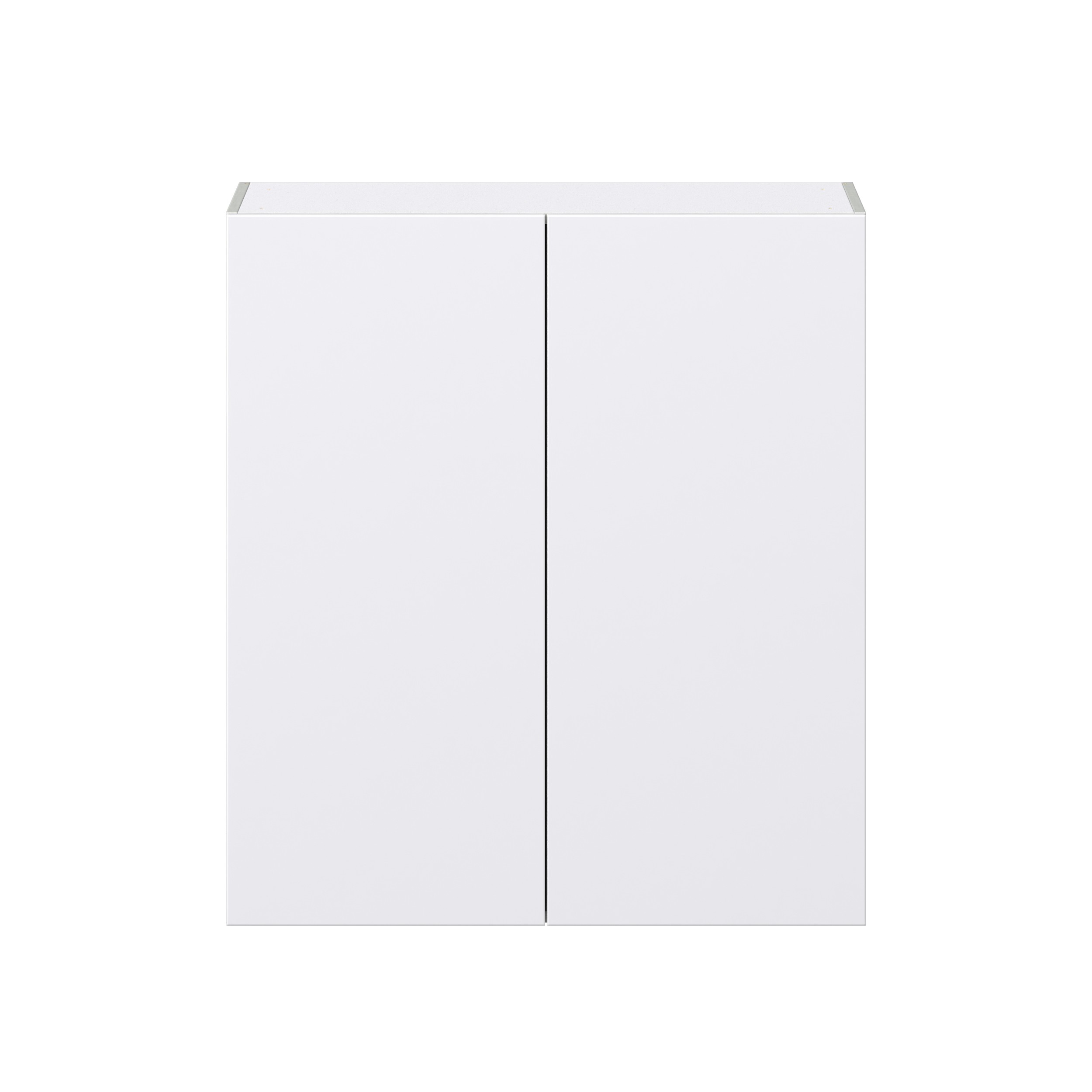 Lily Bright White Slab Assembled Wall Cabinet with 2 Full High Doors (36 in. W x 40 in. H x 14 in. D)