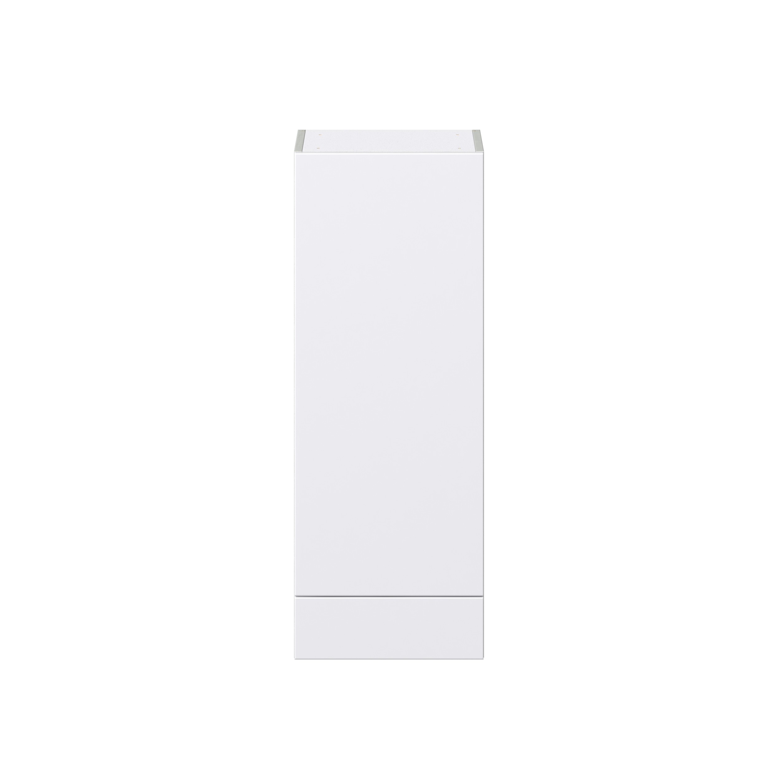 Lily Bright White Slab Assembled Wall Cabinet with a Door and a 5 in. Drawer (15 in. W x 40 in. H x 14 in. D)