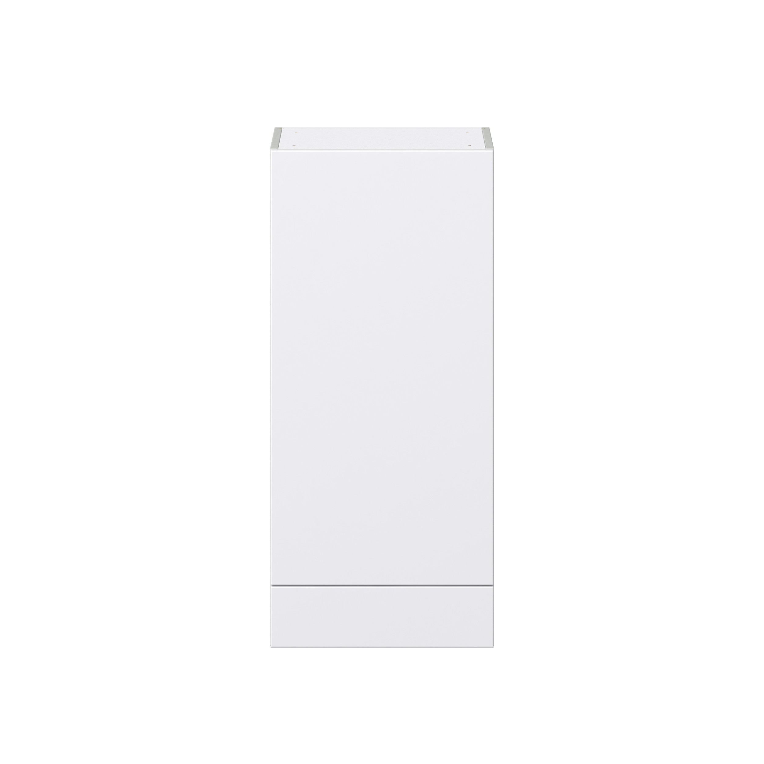 Lily Bright White Slab Assembled Wall Cabinet with a Door and a 5 in. Drawer (18 in. W x 40 in. H x 14 in. D)