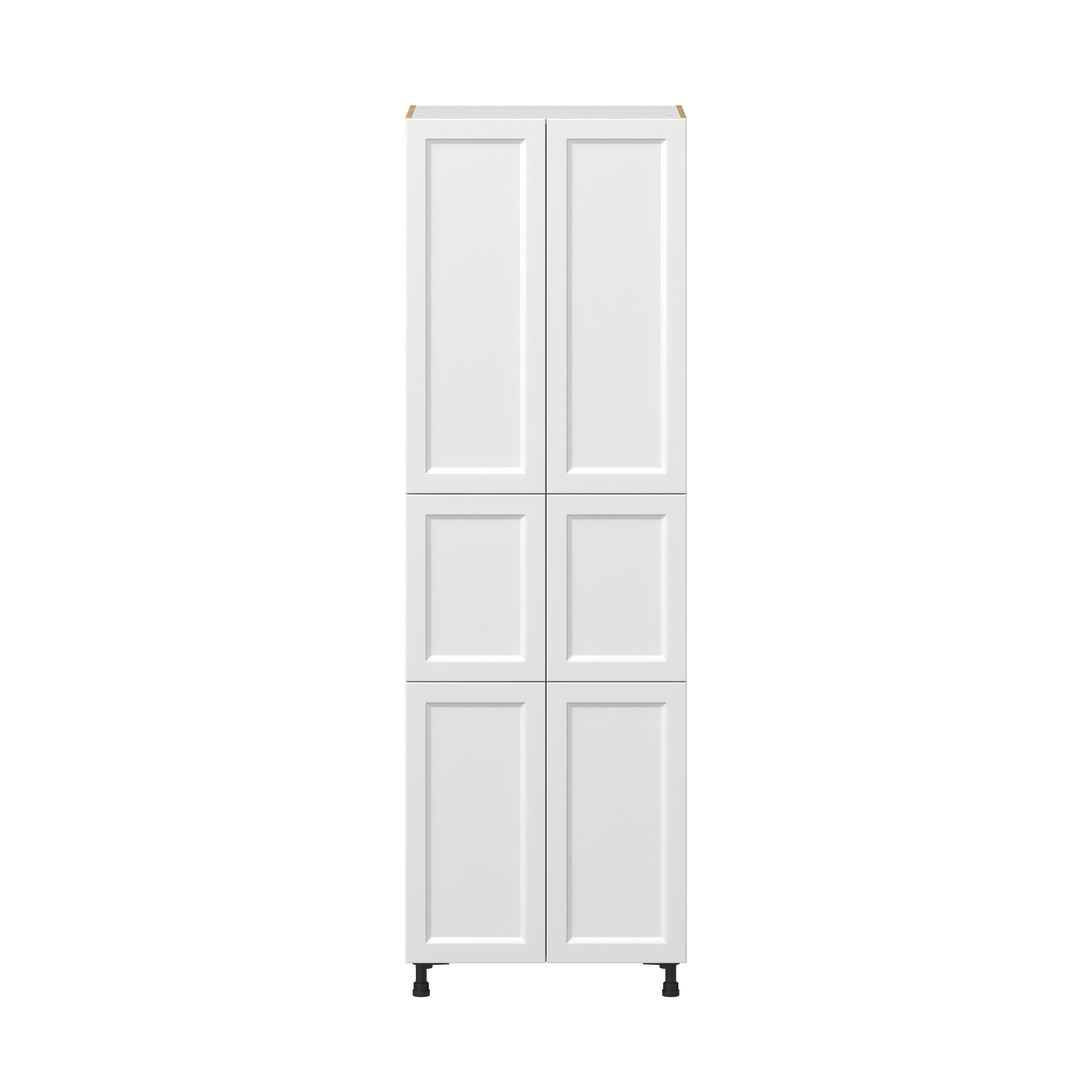 Magnolia Painted Bright White Recessed Assembled Pantry Cabinet with 5 Shelves (30 in. W x 94.5 in. H x 24 in. D)