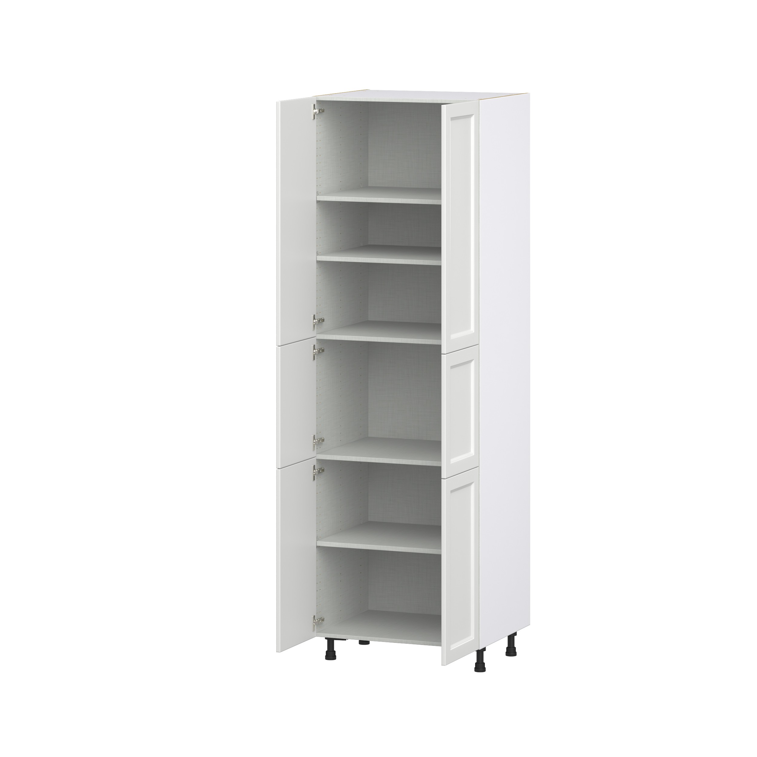 Magnolia Painted Bright White Recessed Assembled Pantry Cabinet with 5 Shelves (30 in. W x 94.5 in. H x 24 in. D)