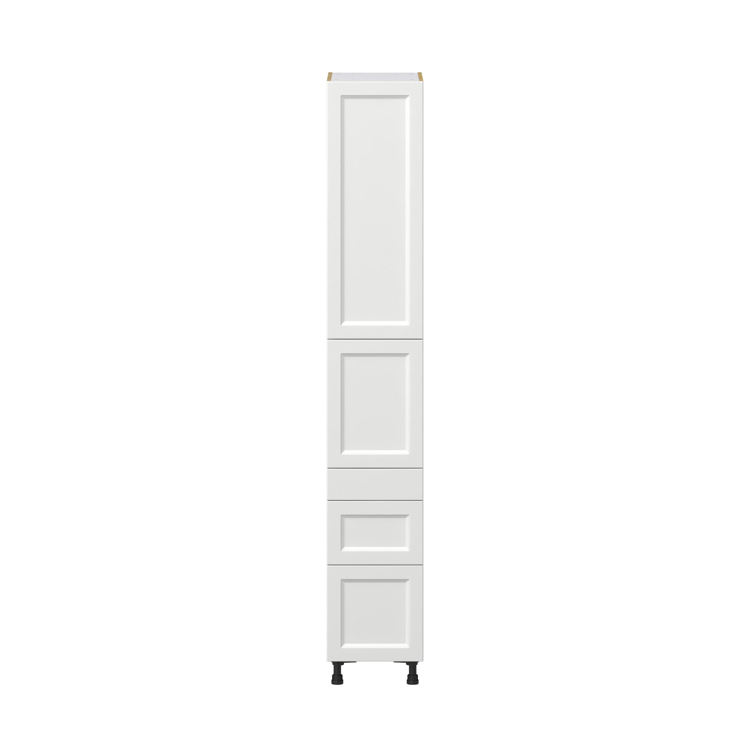 Magnolia Painted Bright White Recessed Assembled Pantry Cabinet with 3 Drawers and 2 Inner Drawers (15 in. W x 94.5 in. H x 24 in. D)