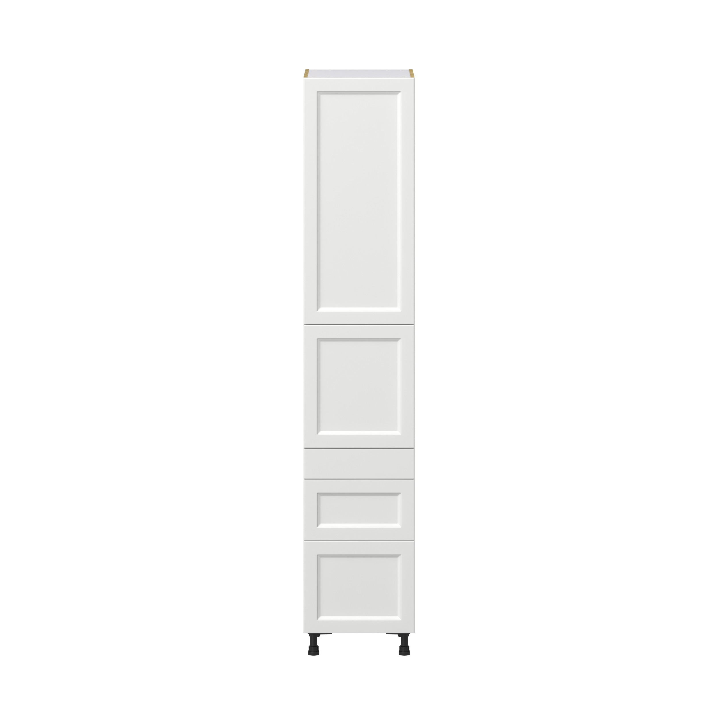 Magnolia Painted Bright White Recessed Assembled Pantry Cabinet with 3 Drawers and 2 Inner Drawers (18 in. W X 94.5 in. H X 24 in. D)