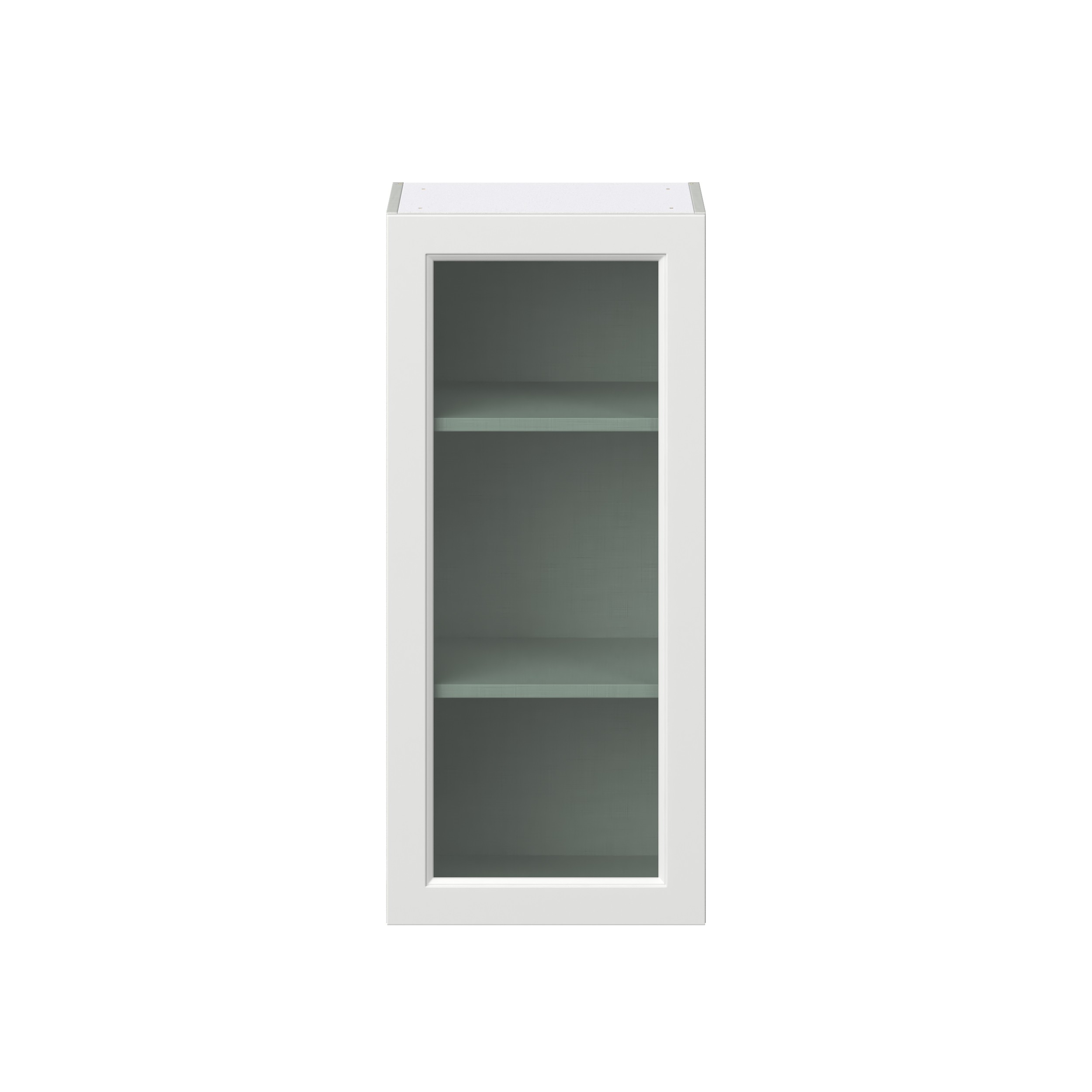 Magnolia Painted Bright White Recessed Assembled Wall Cabinet with a Full High Glass Door (18 in. W x 40 in. H x 14 in. D)