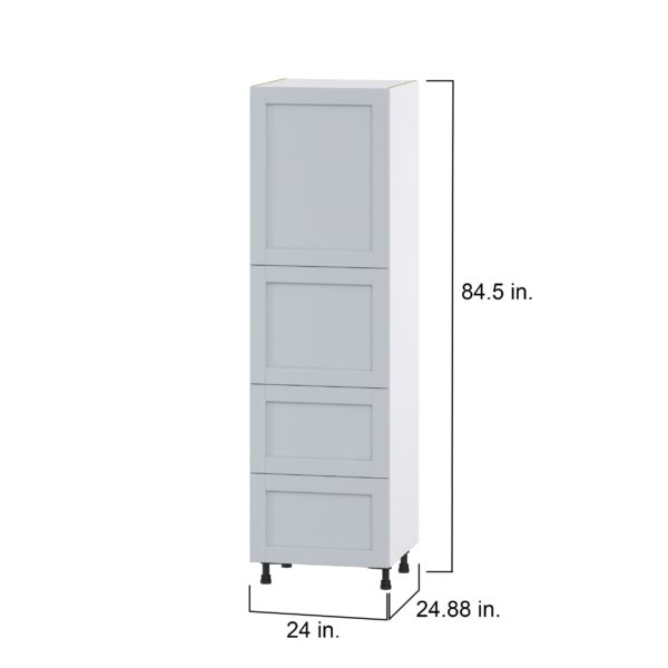 Sea Holly Light Gray  Shaker Assembled Pantry Cabinet 2 Doors with 2 Drawers and 2 Inner Drawers (24 in. W X 84.5 in. H X 24 in. D)