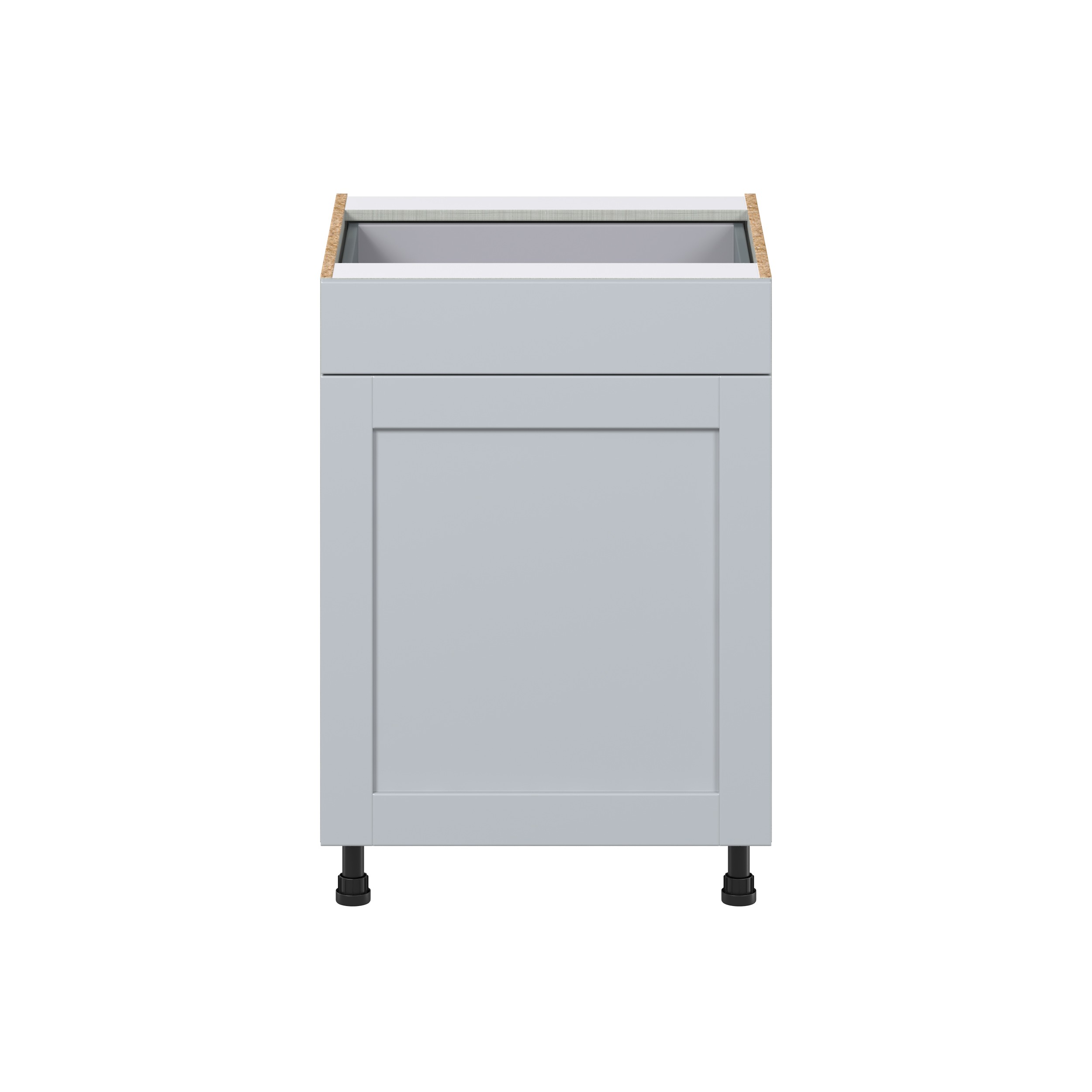 Sea Holly Light Gray Shaker Assembled with 1 Drawer and Pull Out  3 Waste Bins Kitchen Cabinet (24in. W x 34.5 in. H x 24 in. D)