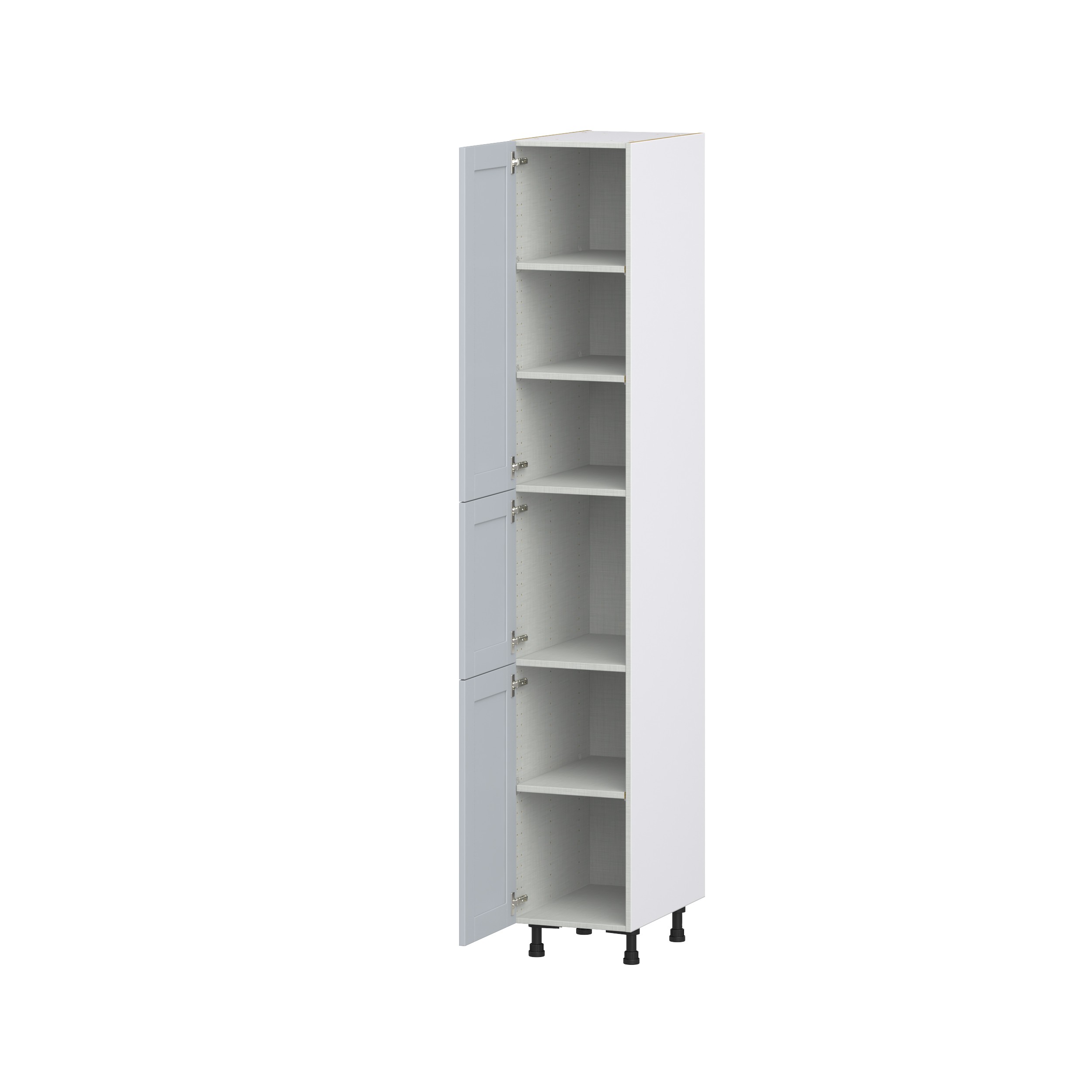 Sea Holly Light Gray Shaker Assembled Pantry Cabinet with 5 Shelves (15 in. W x 94.5 in. H x 24 in. D)